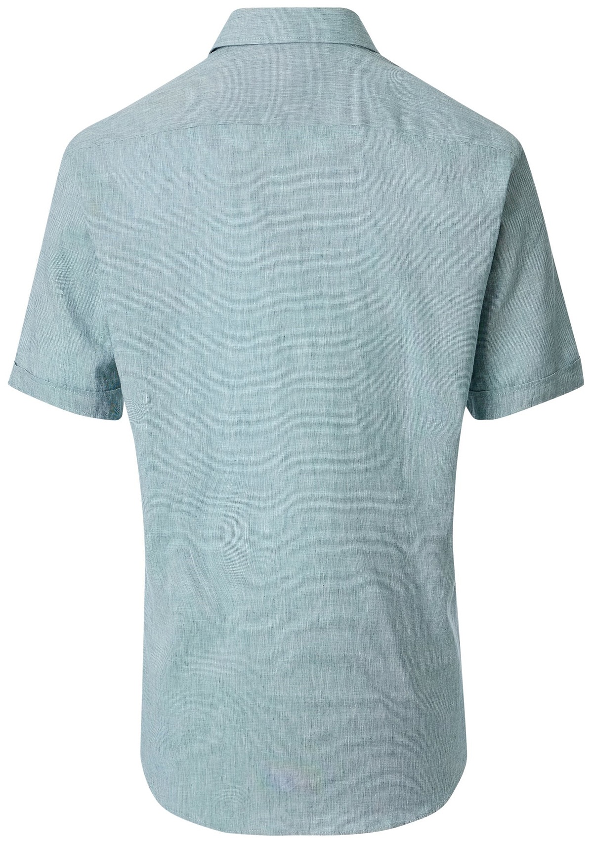 Casa Moda Kurzarmhemd - Casual Fit - Button Down - Leinen-Mix - grün