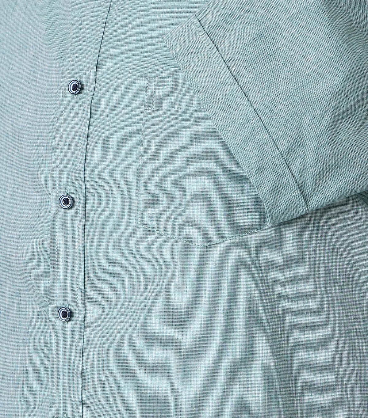 Casa Moda Kurzarmhemd - Casual Fit - Button Down - Leinen-Mix - grün
