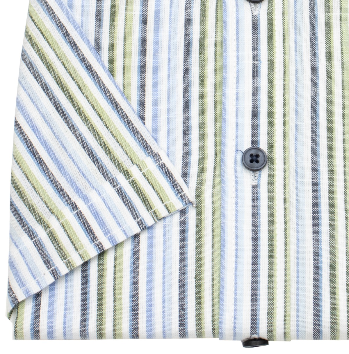 Casa Moda Kurzarmhemd - Casual Fit - Leinen-Mix - Streifen - mehrfarbig