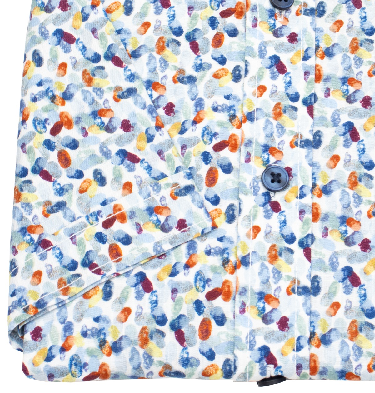 Casa Moda Kurzarmhemd - Casual Fit - Print - Kontrastknöpfe - mehrfarbig