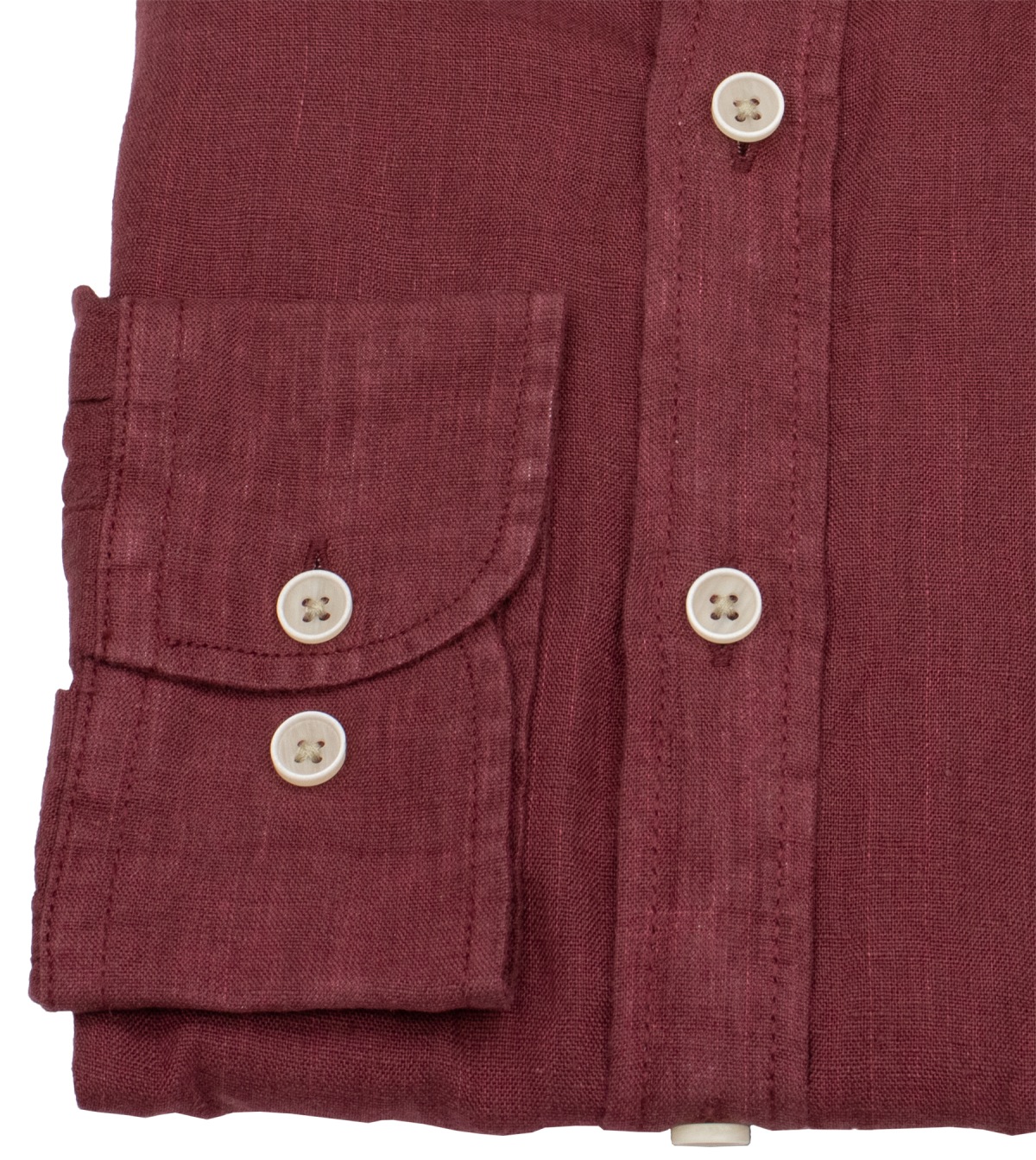 Casa Moda Leinenhemd - Casual Fit - Button Down Kragen - dunkelrot