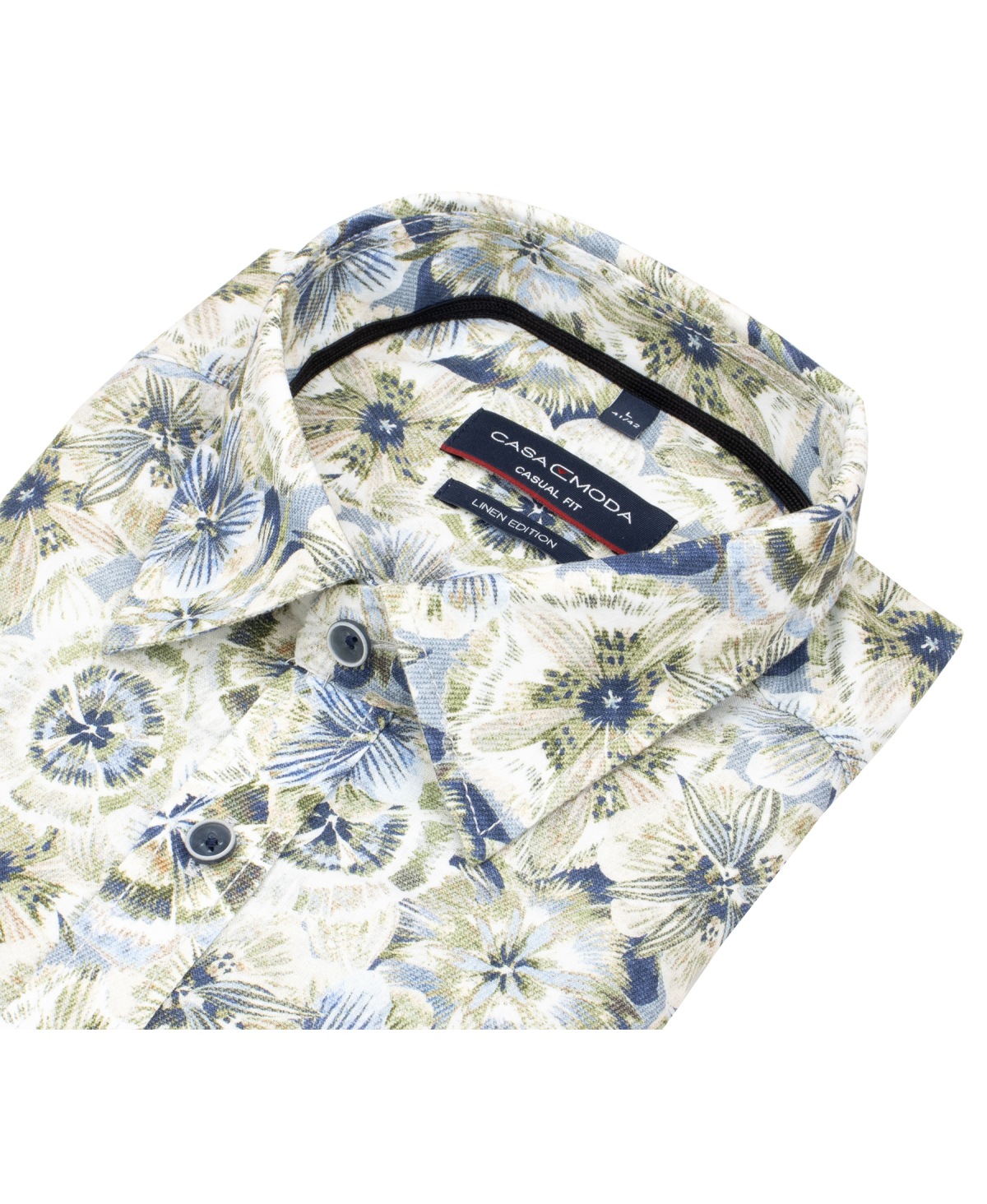 Casa Moda Leinenhemd - Casual Fit - Kentkragen - Print - mehrfarbig - ohne OVP