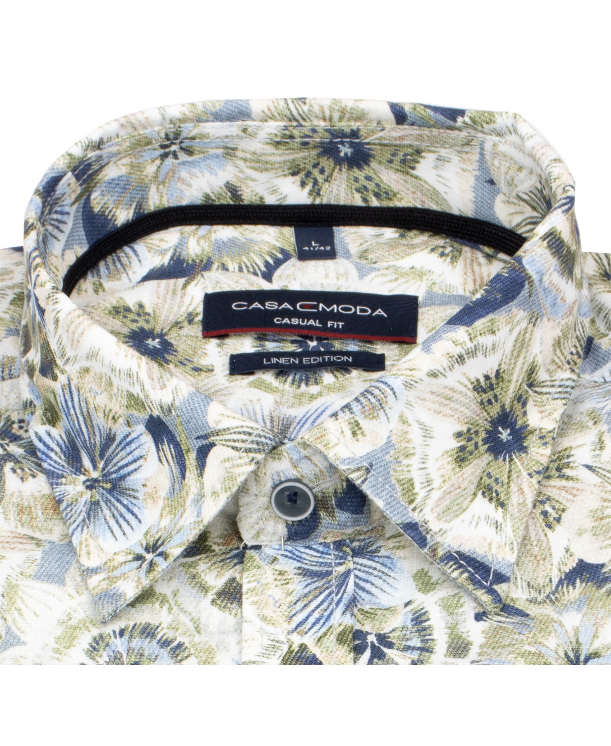 Casa Moda Leinenhemd - Casual Fit - Kentkragen - Print - mehrfarbig - ohne OVP