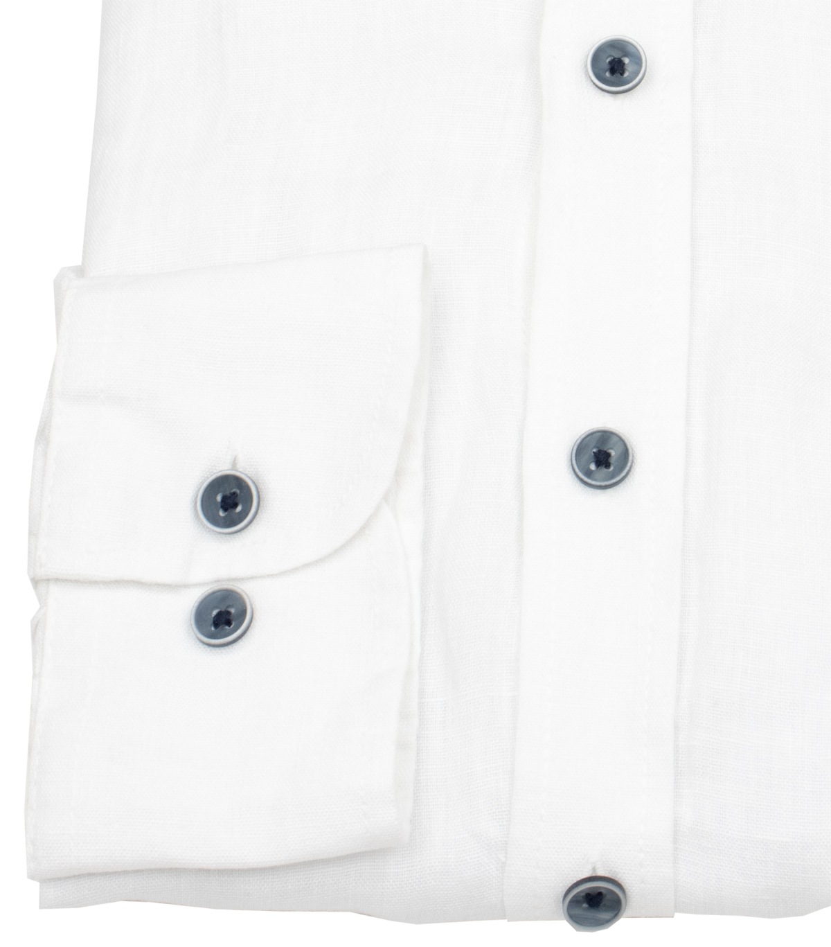Casa Moda Leinenhemd - Casual Fit - Stehkragen - weiß