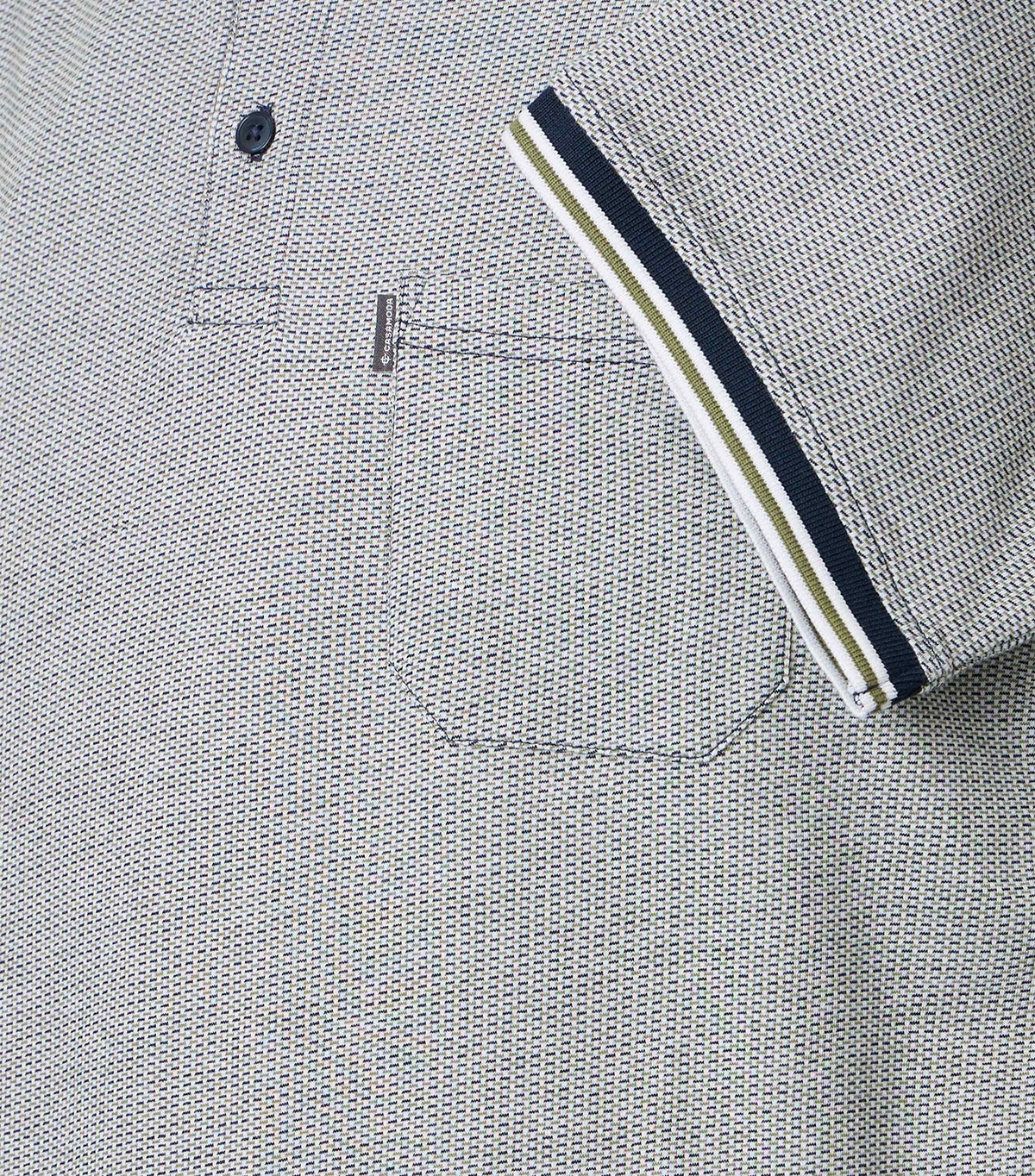 Casa Moda Poloshirt - Regular Fit - Kontrastkragen - feines Muster - grün