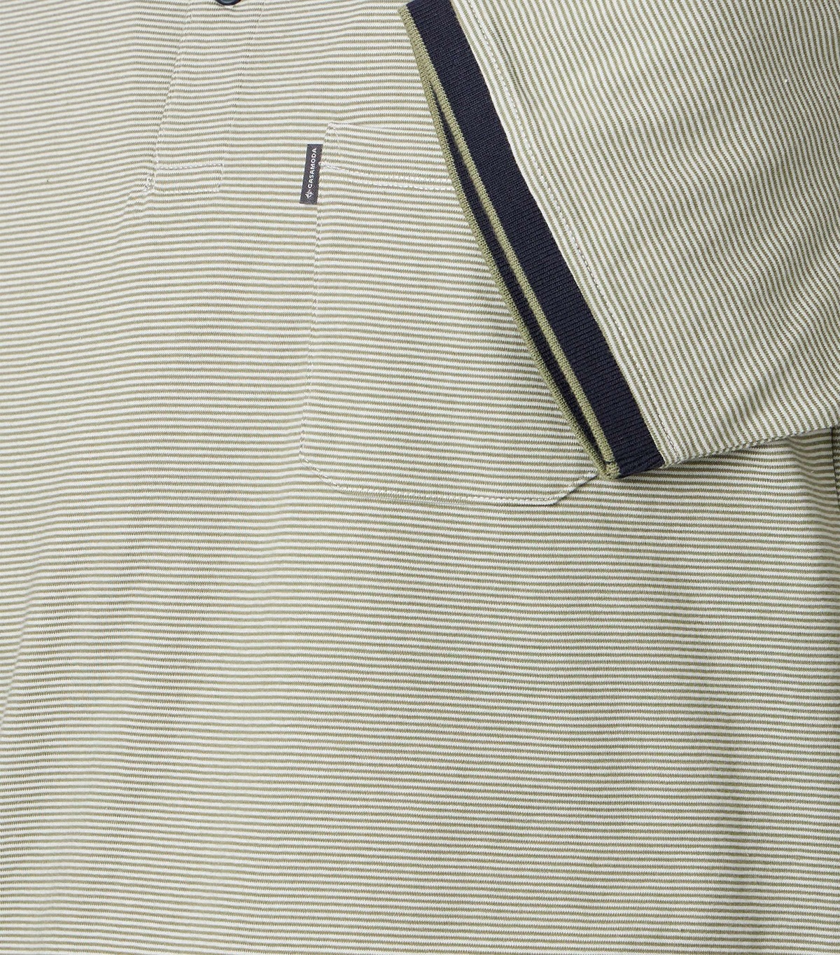 Casa Moda Poloshirt - Regular Fit - Kontrastkragen - Streifen - grün