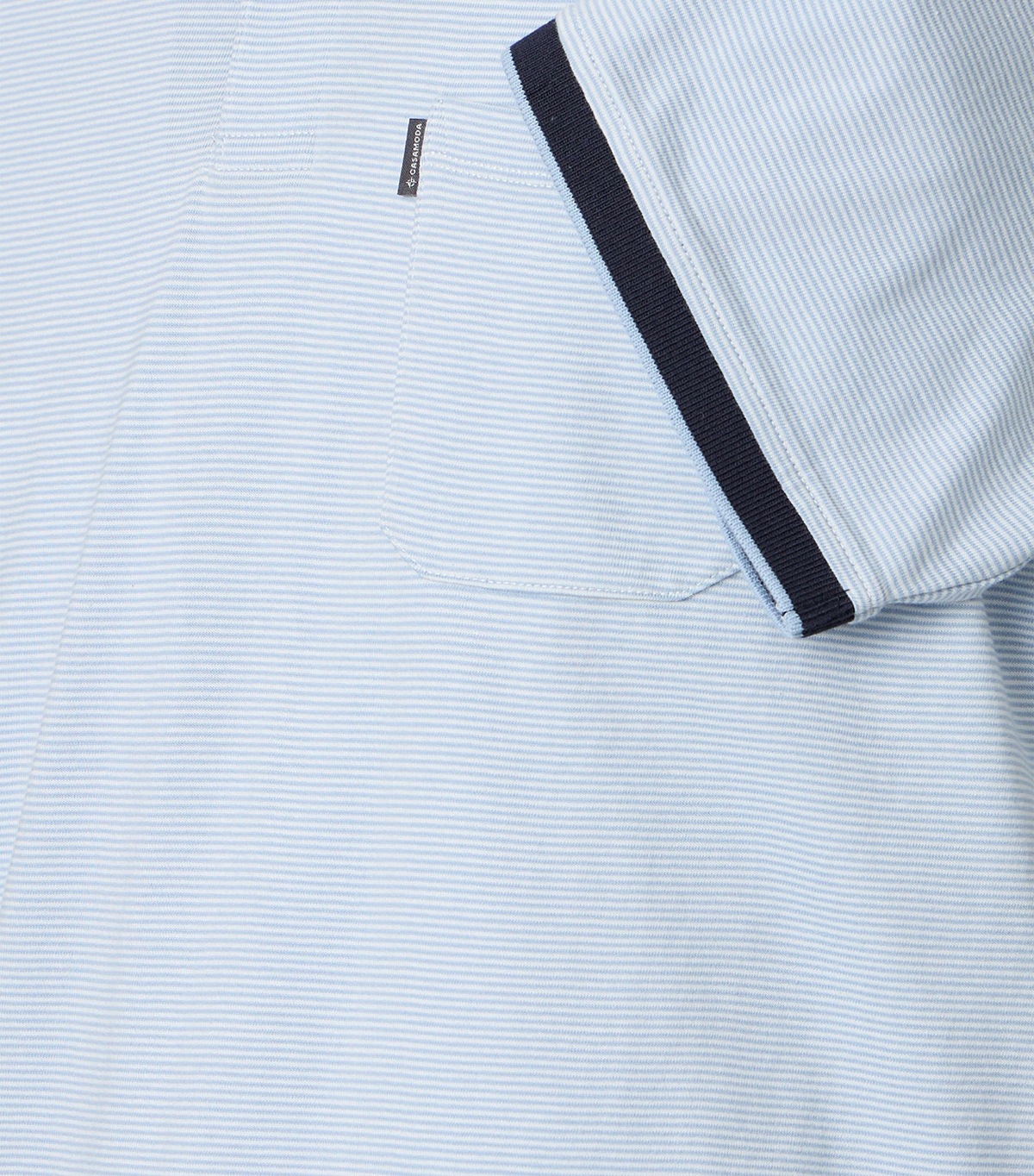 Casa Moda Polo - Regular Fit - col contrasté - rayures - bleu clair