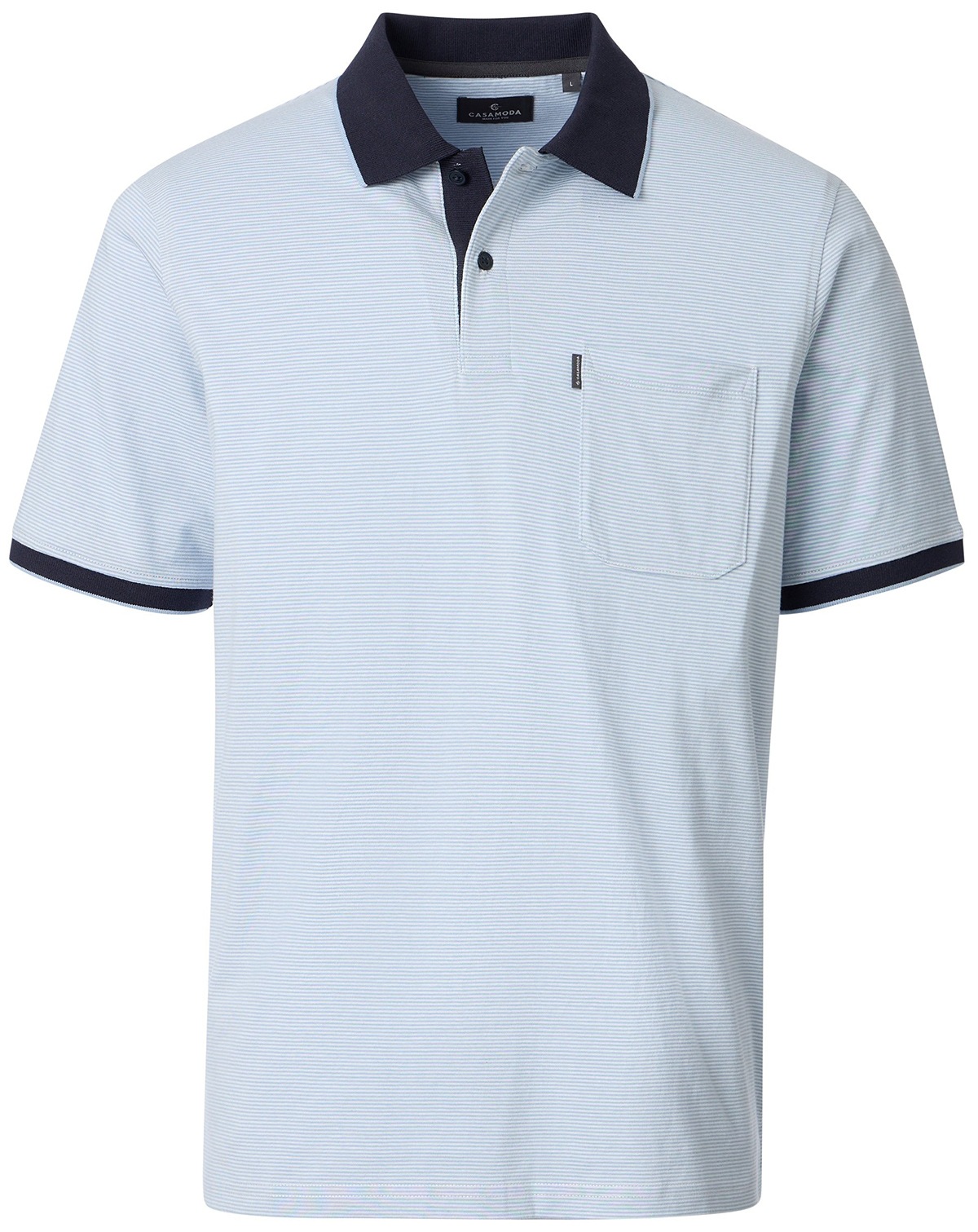 Casa Moda Polo - Regular Fit - col contrasté - rayures - bleu clair
