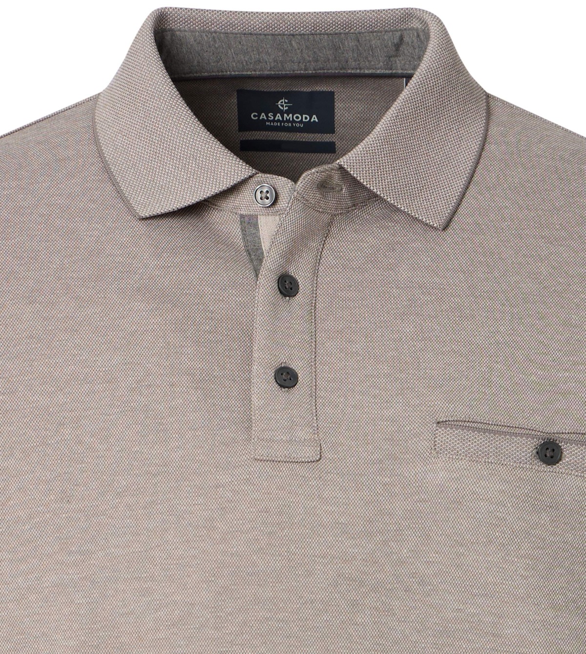 Casa Moda Poloshirt - Regular Fit - Langarm - beige