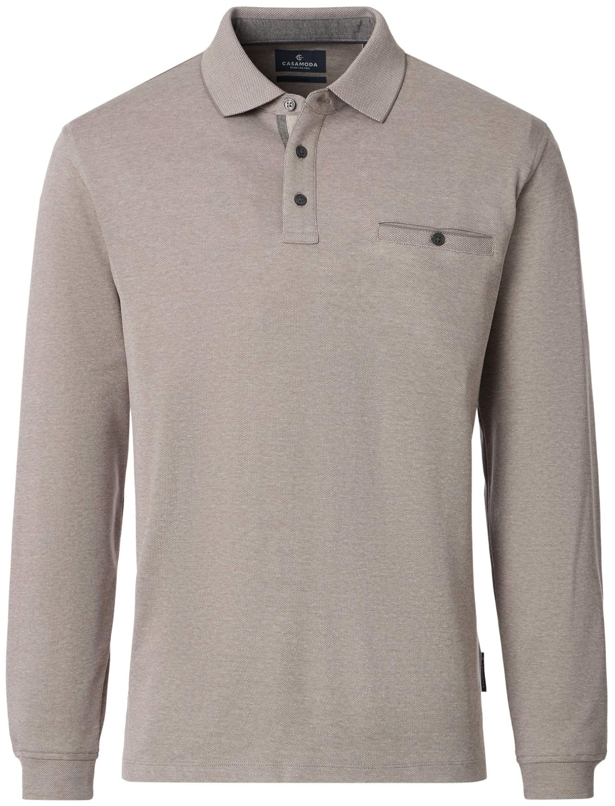 Casa Moda Poloshirt - Regular Fit - Langarm - beige