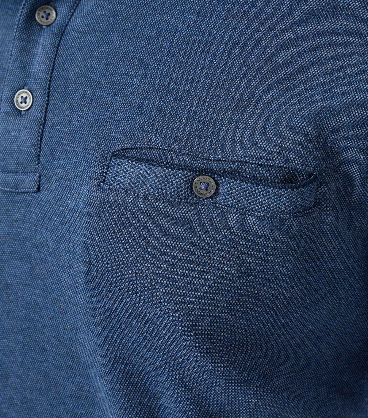 Casa Moda Poloshirt - Regular Fit - Langarm - blau
