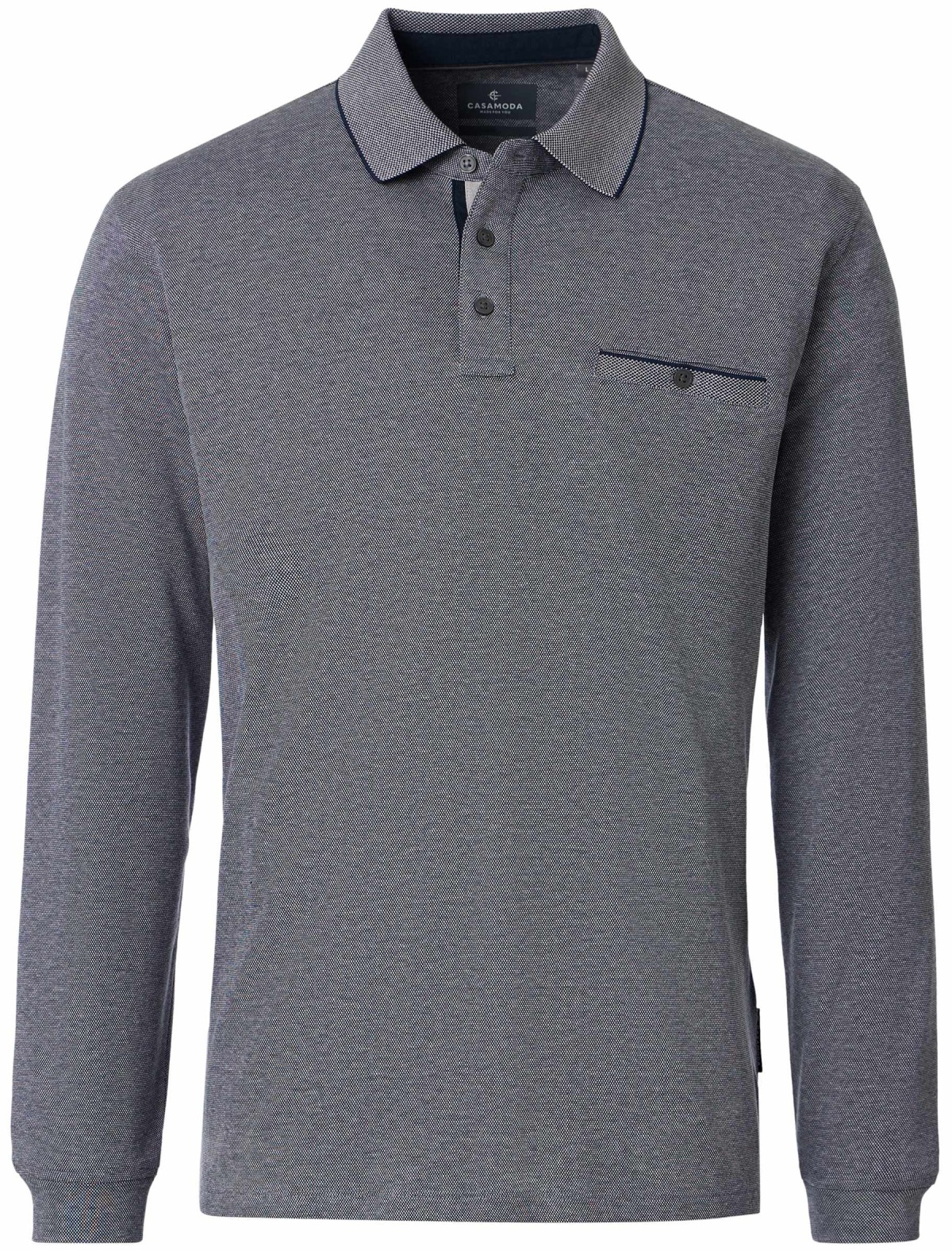 Casa Moda Poloshirt - Regular Fit - Langarm - blau