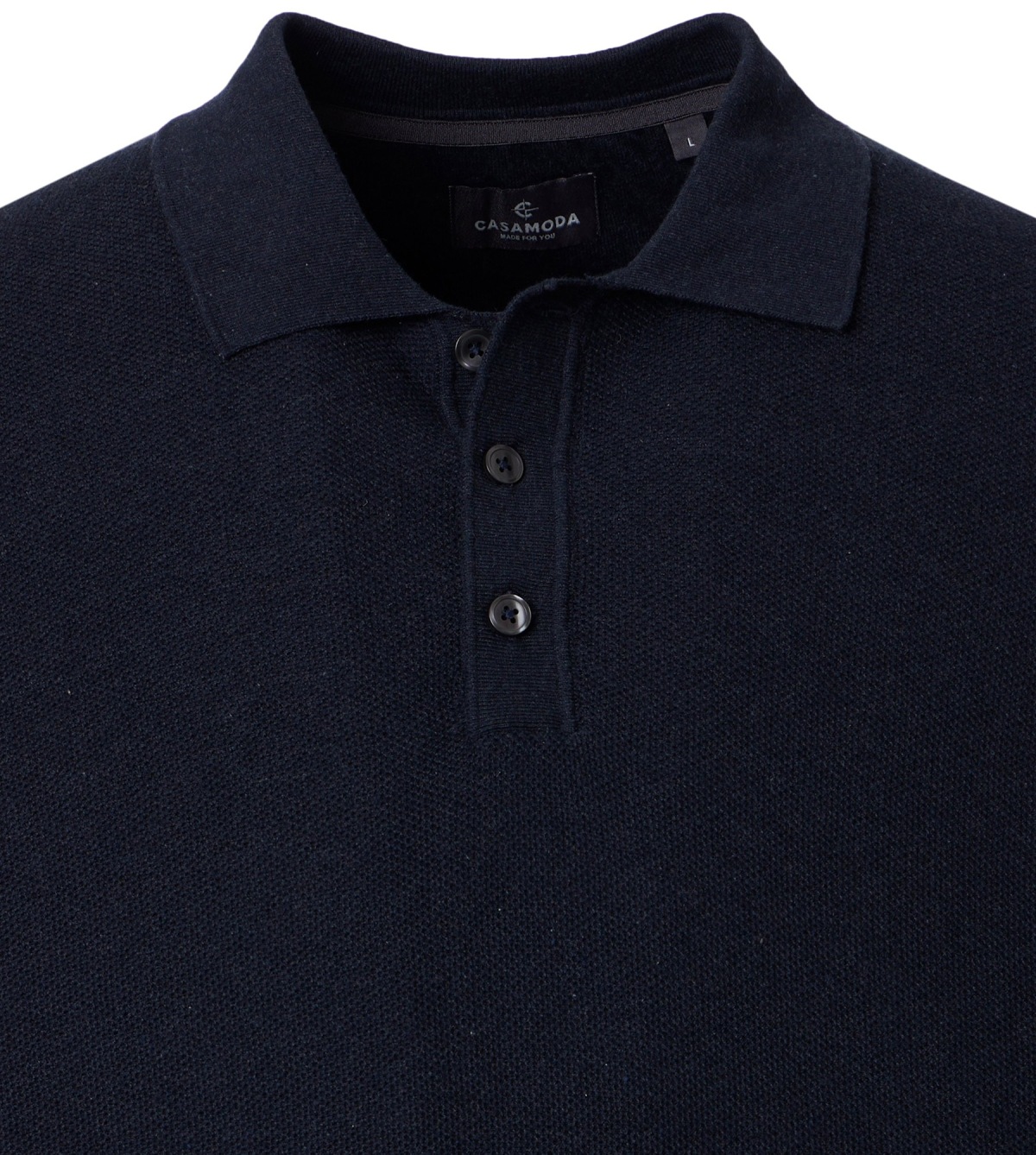Casa Moda Poloshirt - Regular Fit - Langarm - dunkelblau