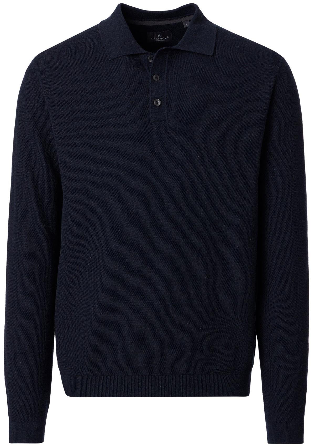 Casa Moda Poloshirt - Regular Fit - Langarm - dunkelblau