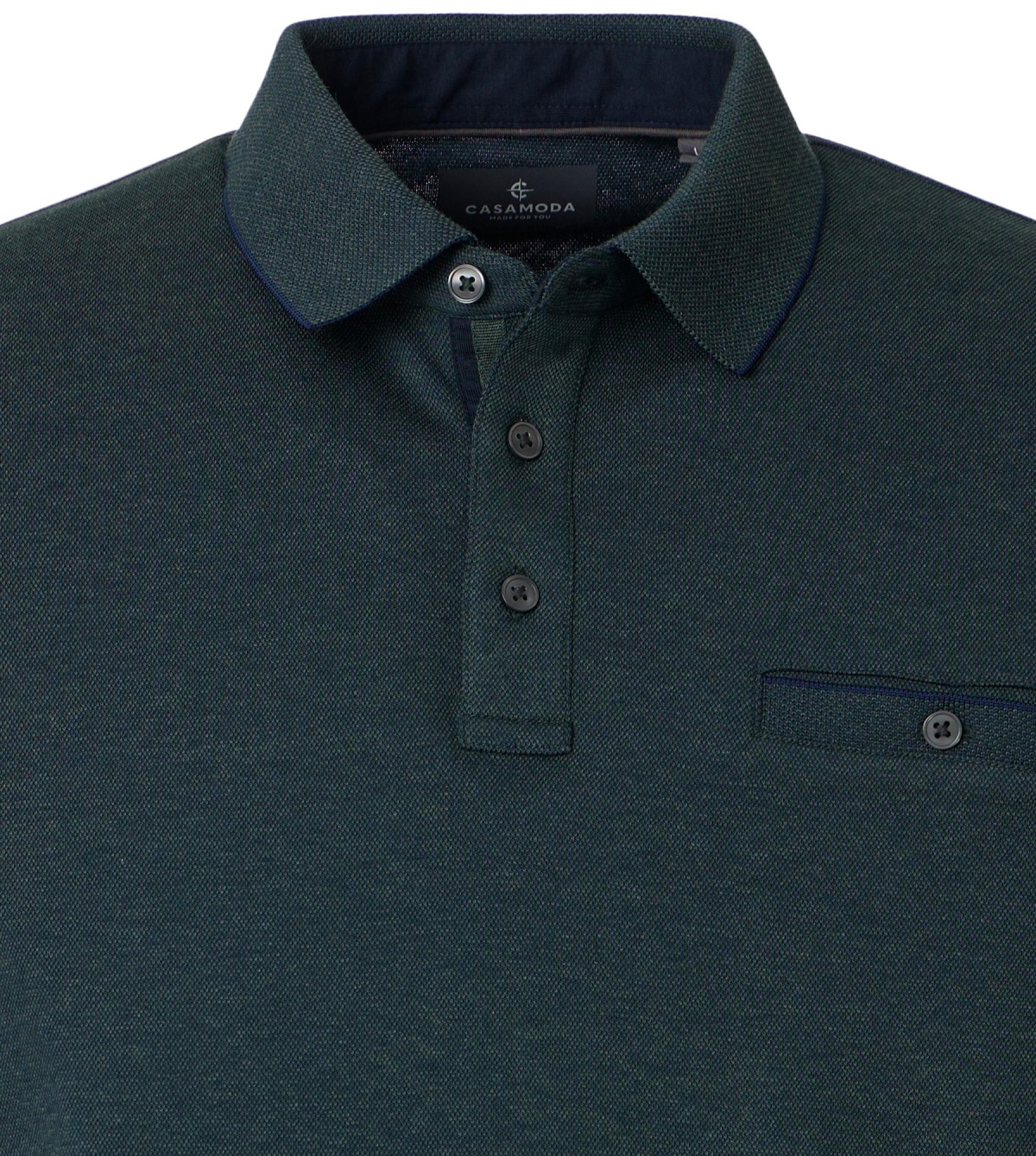 Casa Moda Poloshirt - Regular Fit - Langarm - grün