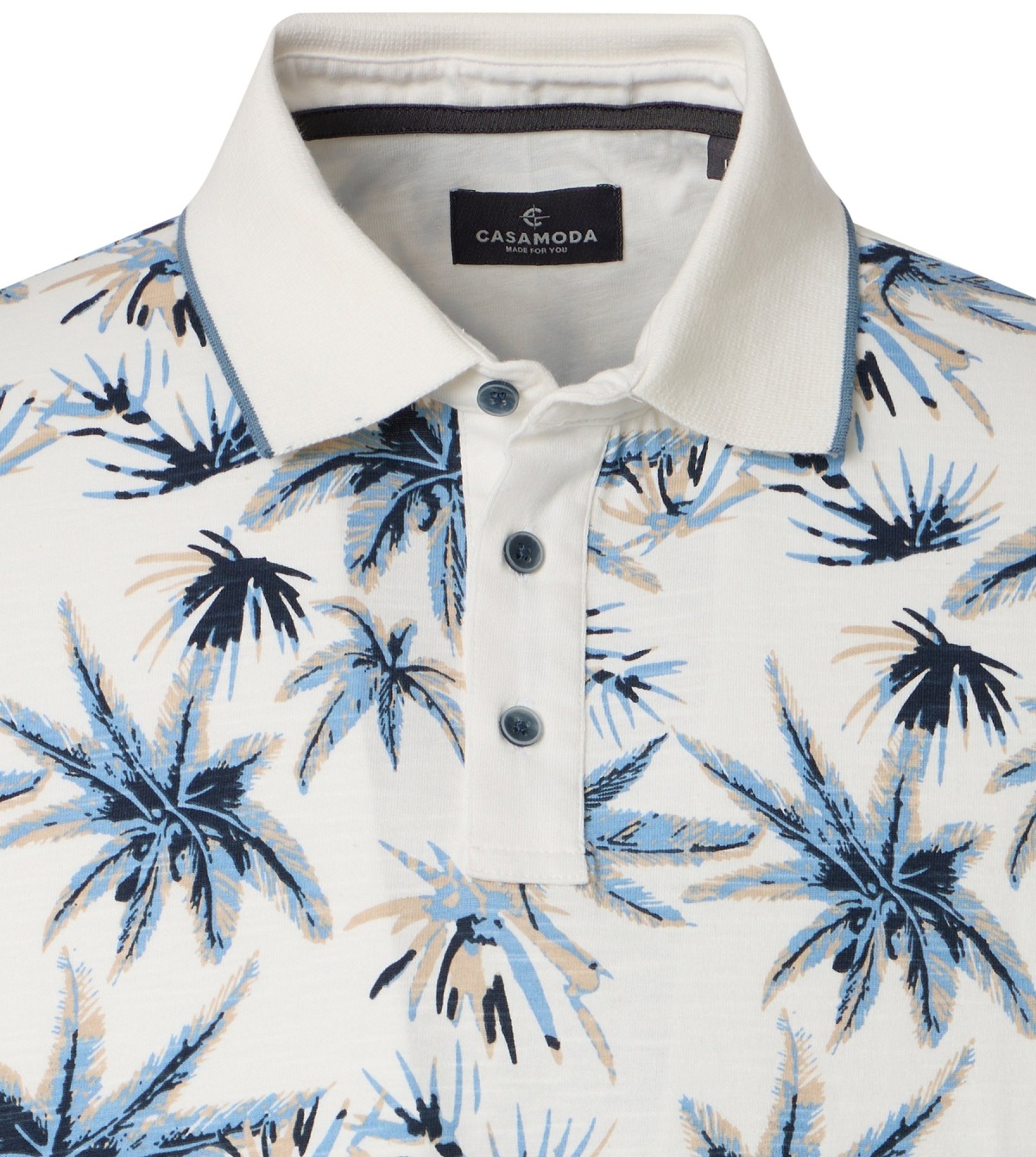 Casa Moda Poloshirt - Regular Fit - Print - weiß