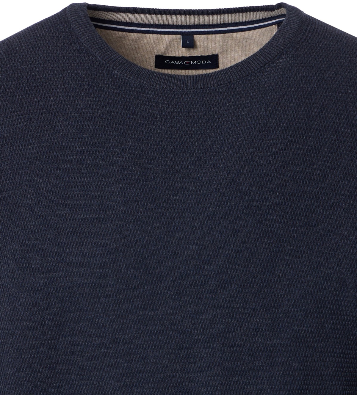 Casa Moda Pullover - Rundhals Ausschnitt - Struktur - blau