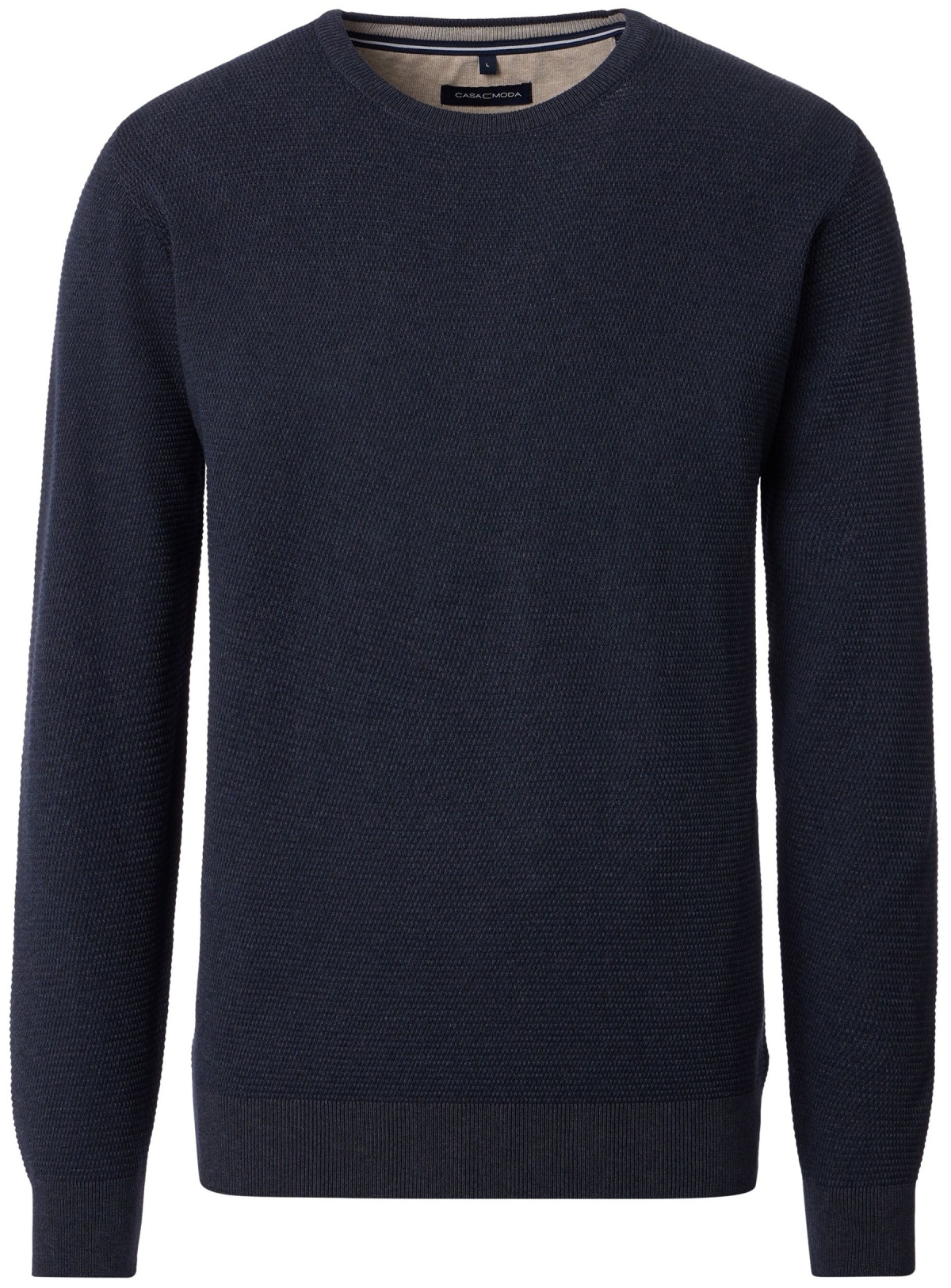 Casa Moda Pullover - Rundhals Ausschnitt - Struktur - blau