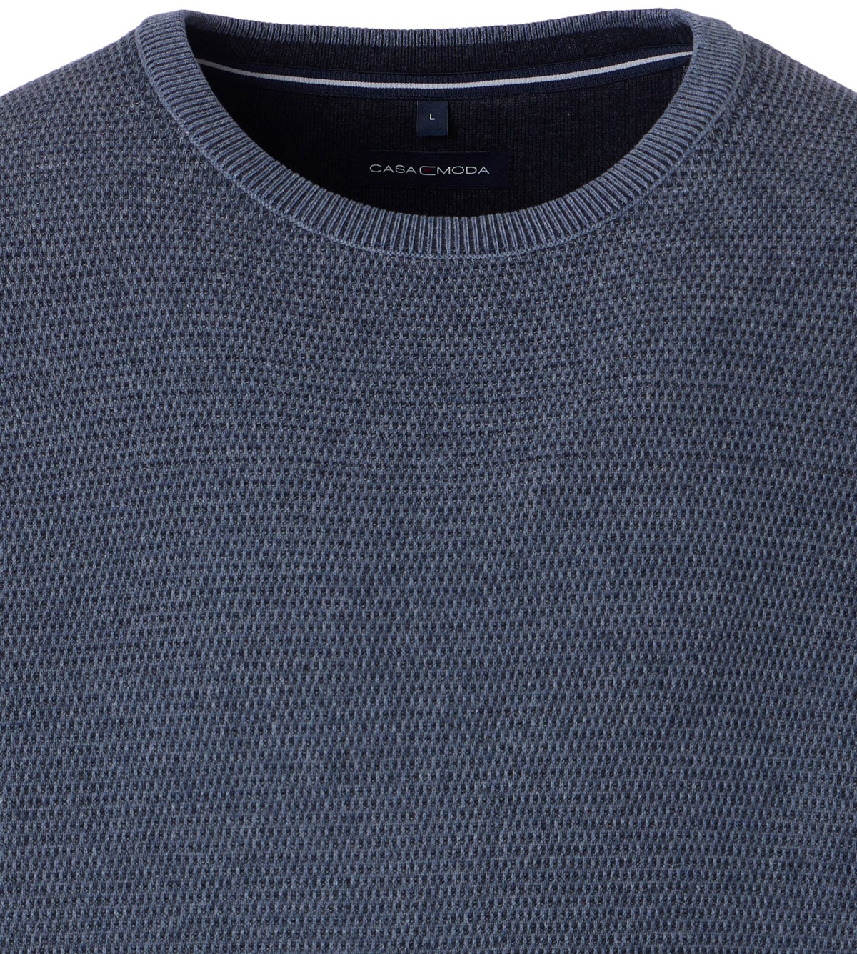 Casa Moda Pullover - Rundhals Ausschnitt - Struktur - blau-grau