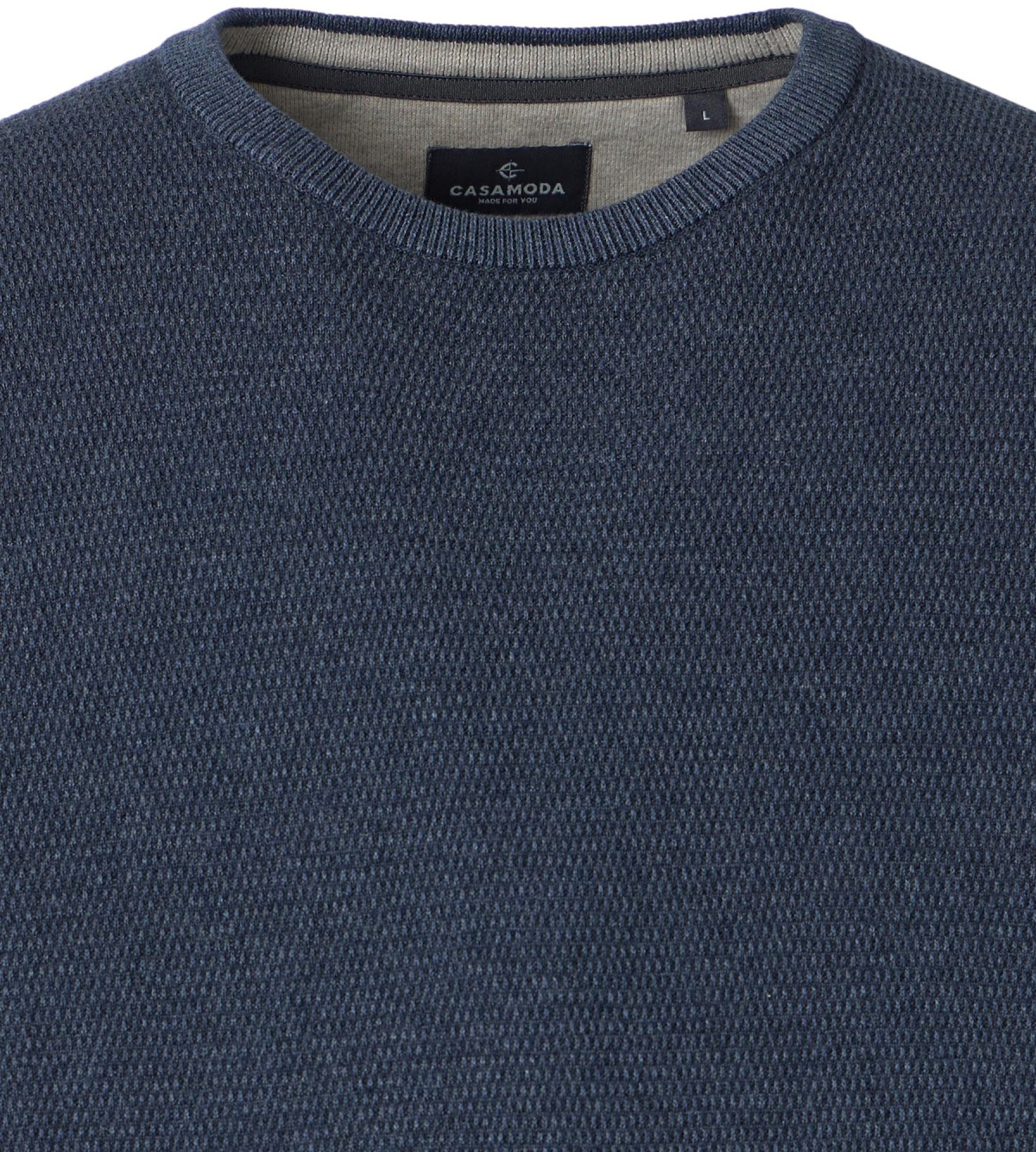 Casa Moda Pullover - Rundhals Ausschnitt - Struktur - dunkelblau