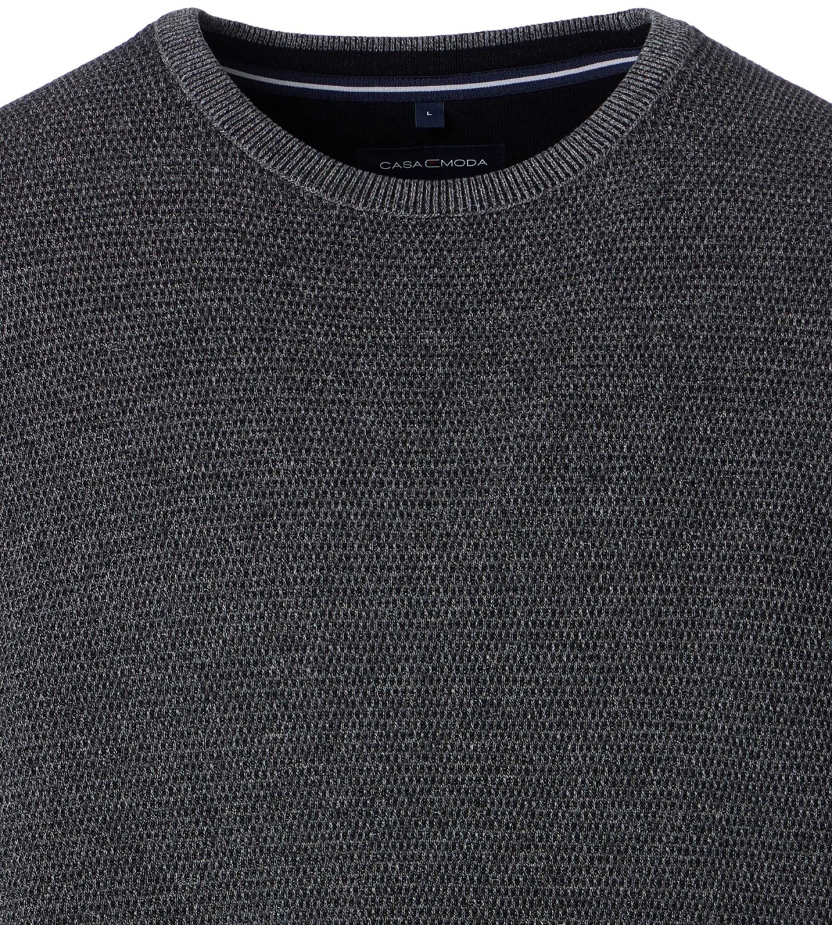 Casa Moda Pullover - Rundhals Ausschnitt - Struktur - dunkelgrau