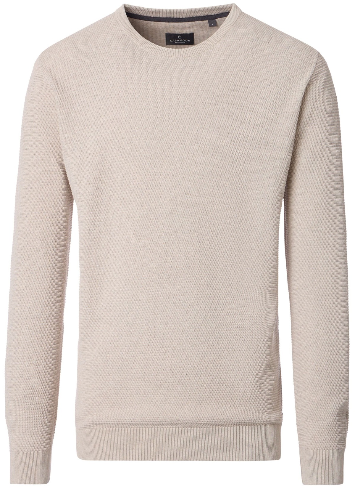 Casa Moda Pullover - Rundhals Ausschnitt - Struktur - gedecktes weiß