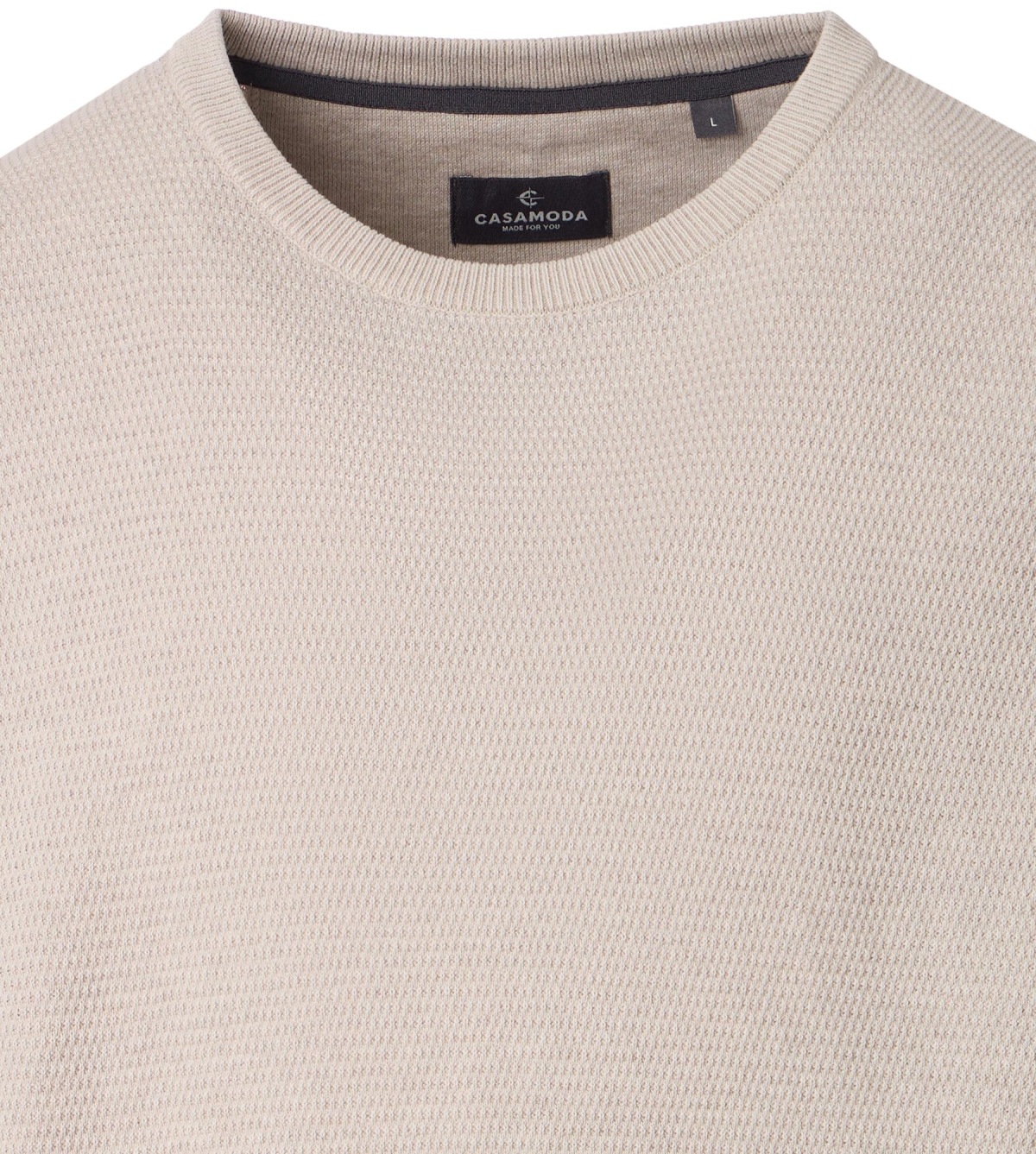 Casa Moda Pullover - Rundhals Ausschnitt - Struktur - gedecktes weiß