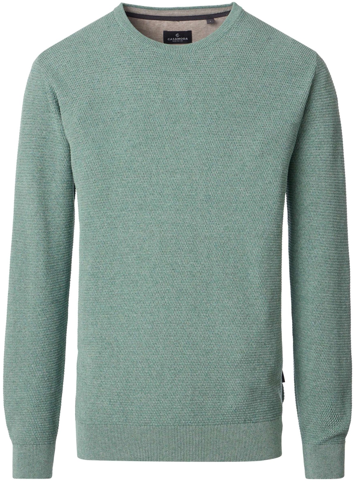 Casa Moda Pullover - Rundhals Ausschnitt - Struktur - grün