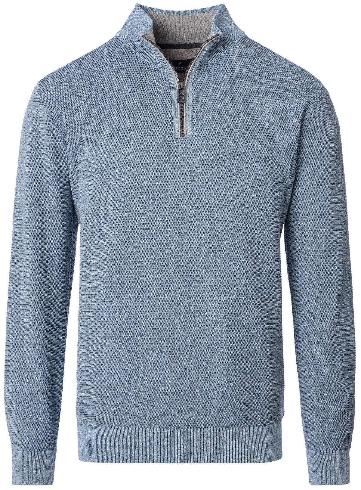 Casa Moda Sweatshirt Pullover - Troyerkragen - Struktur - blau