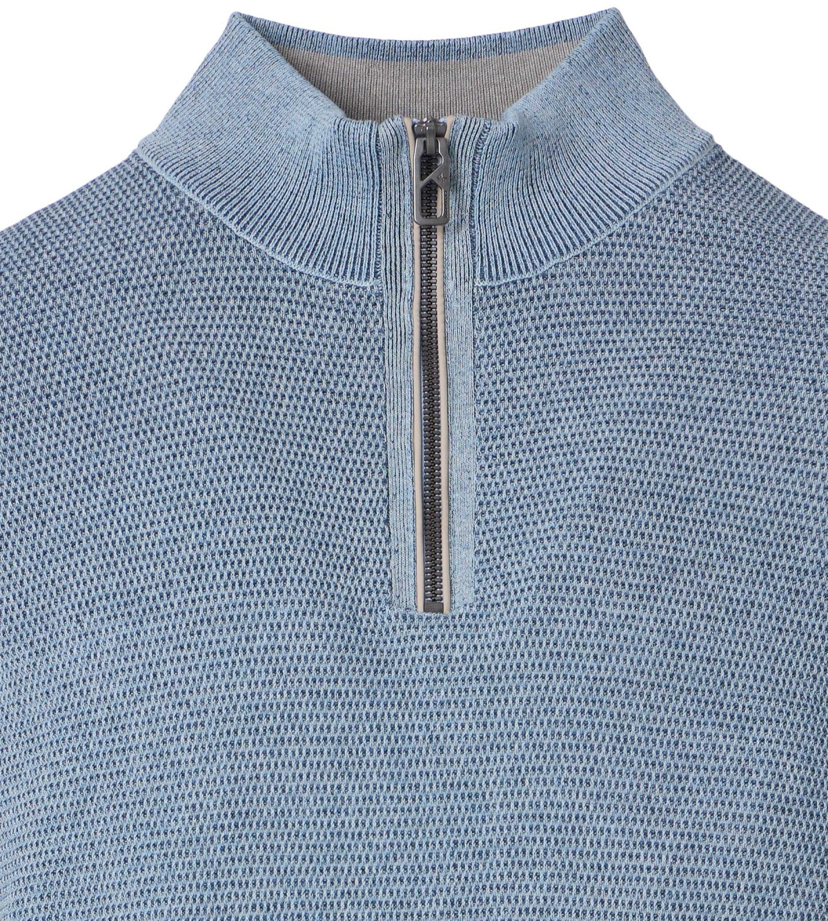 Casa Moda Sweatshirt Pullover - Troyerkragen - Struktur - blau