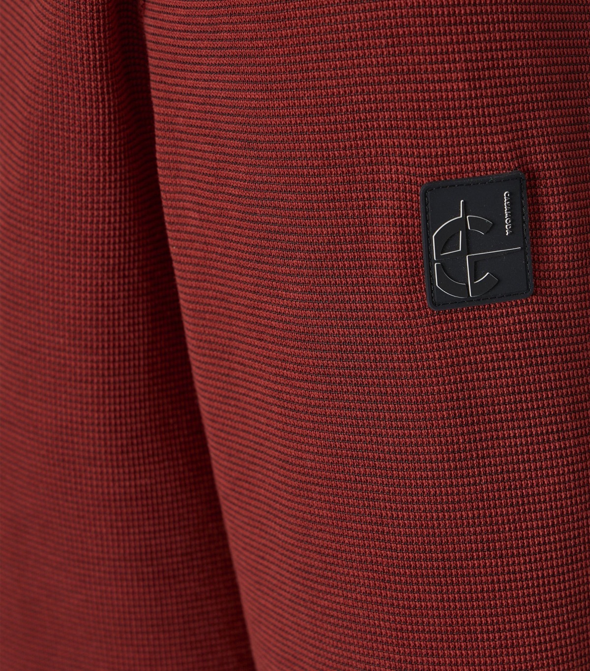 Casa Moda Sweatshirt Pullover - Troyerkragen - Struktur - rot