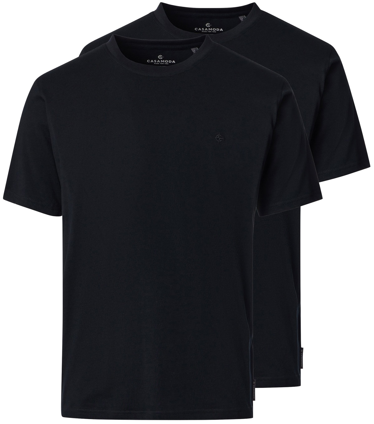 Casa Moda T-shirt double pack - crew neck - black