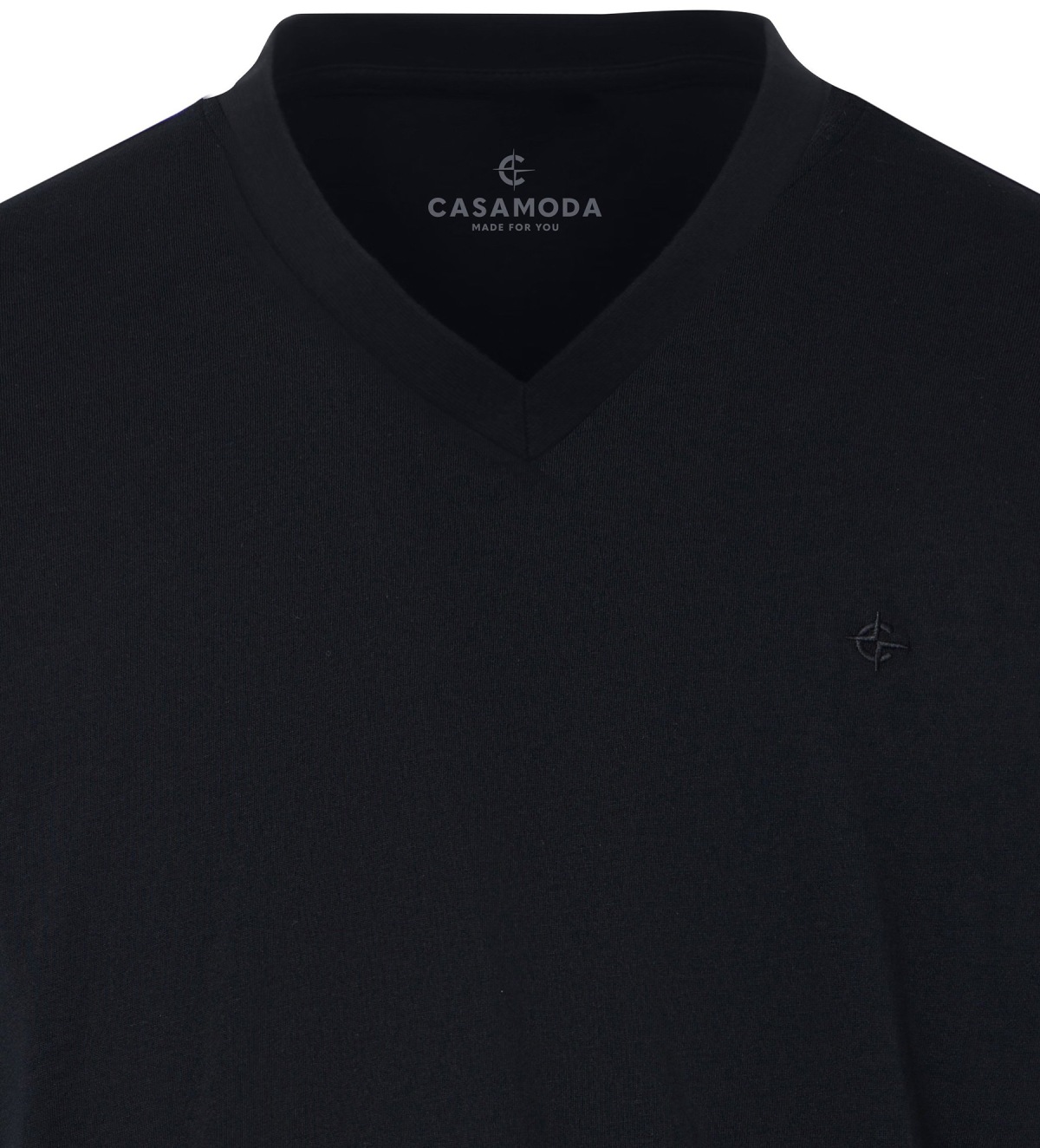 Casa Moda T-Shirt Doppelpack - V-Neck - schwarz
