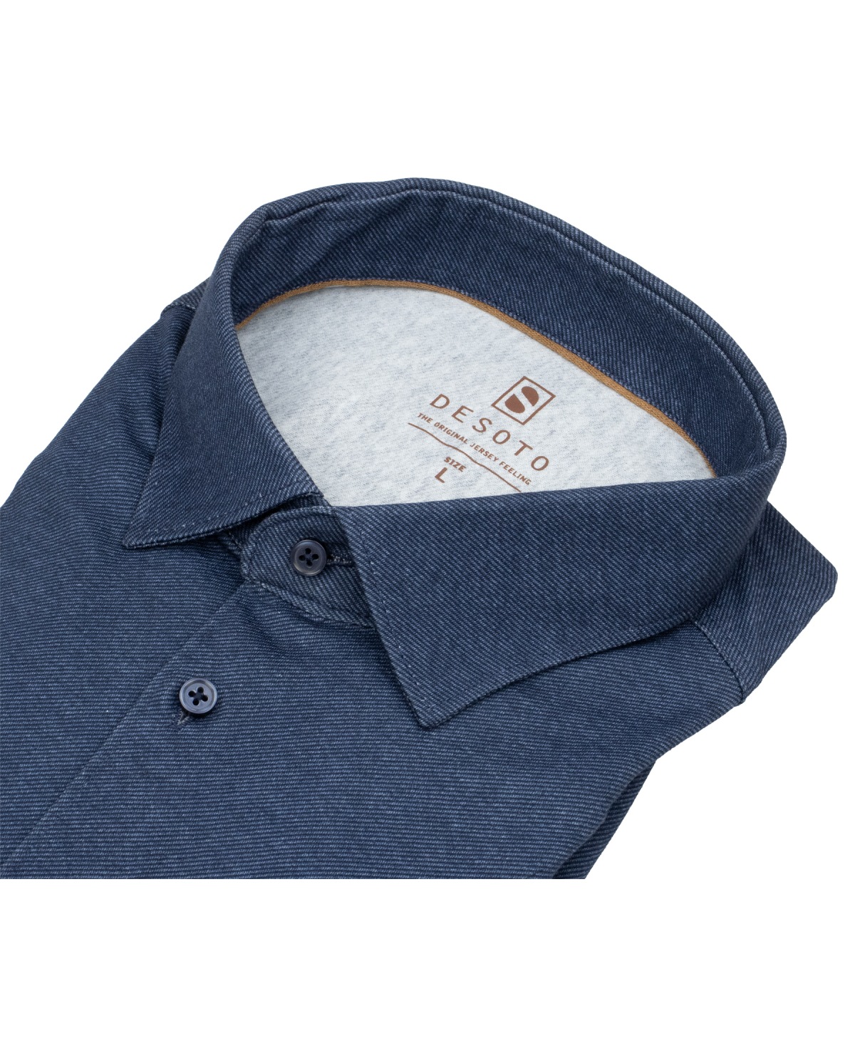 DESOTO Hemd - Slim Fit - Jersey - Kentkragen - dunkelblau