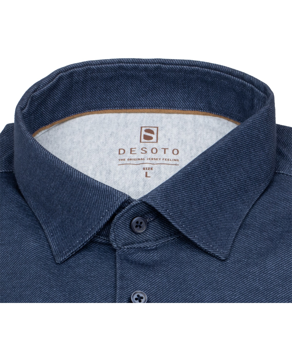 DESOTO Hemd - Slim Fit - Jersey - Kentkragen - dunkelblau