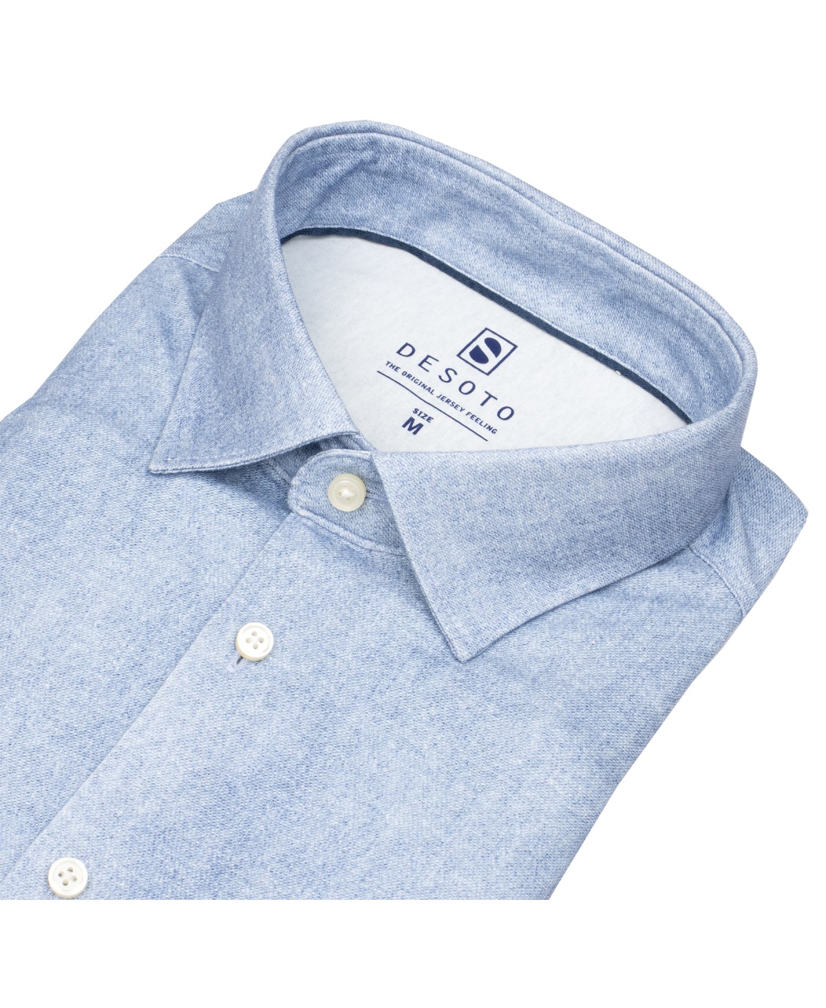 DESOTO Hemd - Slim Fit - Jersey - Kentkragen - hellblau