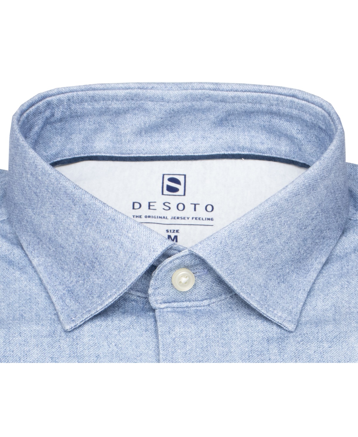 DESOTO Hemd - Slim Fit - Jersey - Kentkragen - hellblau