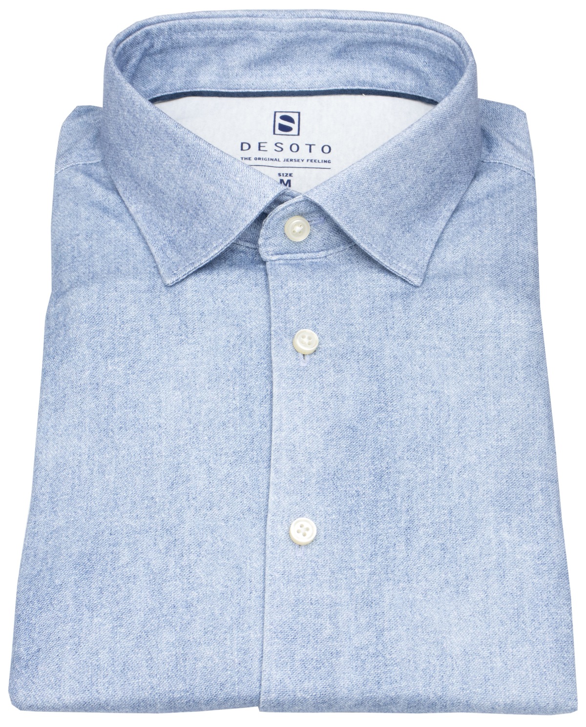 DESOTO Hemd - Slim Fit - Jersey - Kentkragen - hellblau