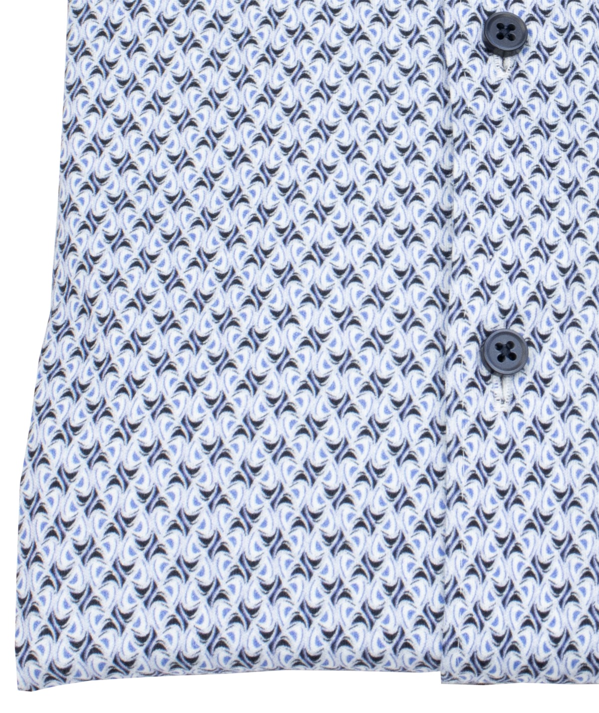 DESOTO Hemd - Slim Fit - Jersey - Kentkragen - Print - hellblau / dunkelblau