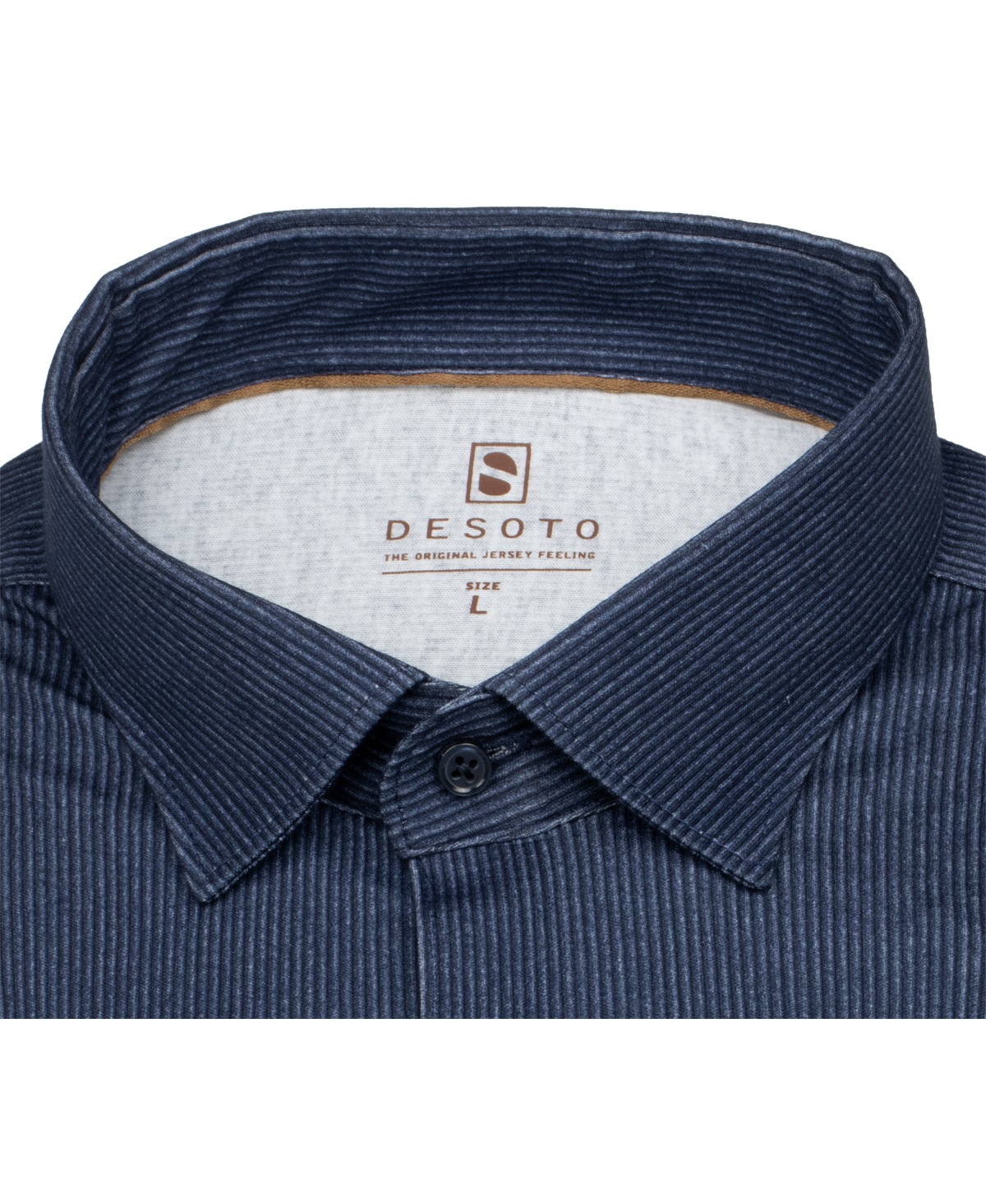DESOTO Hemd - Slim Fit - Jersey - Struktur - dunkelblau