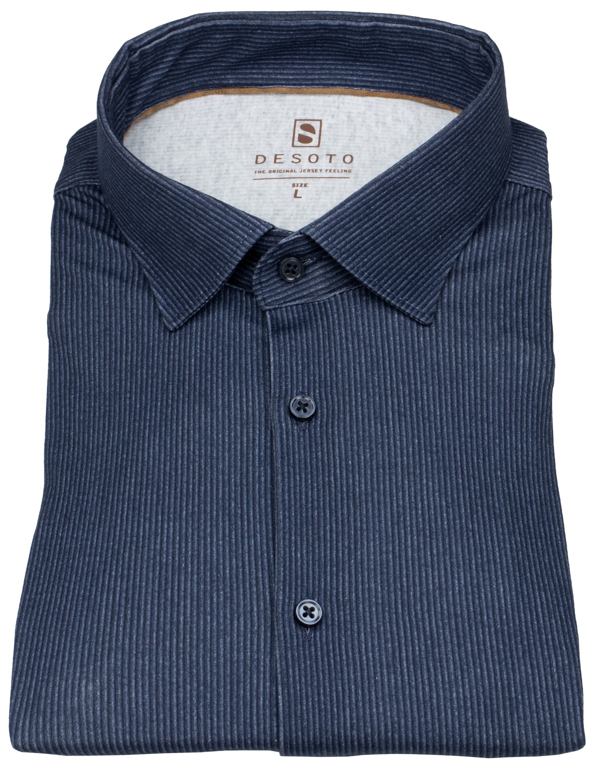 DESOTO Hemd - Slim Fit - Jersey - Struktur - dunkelblau