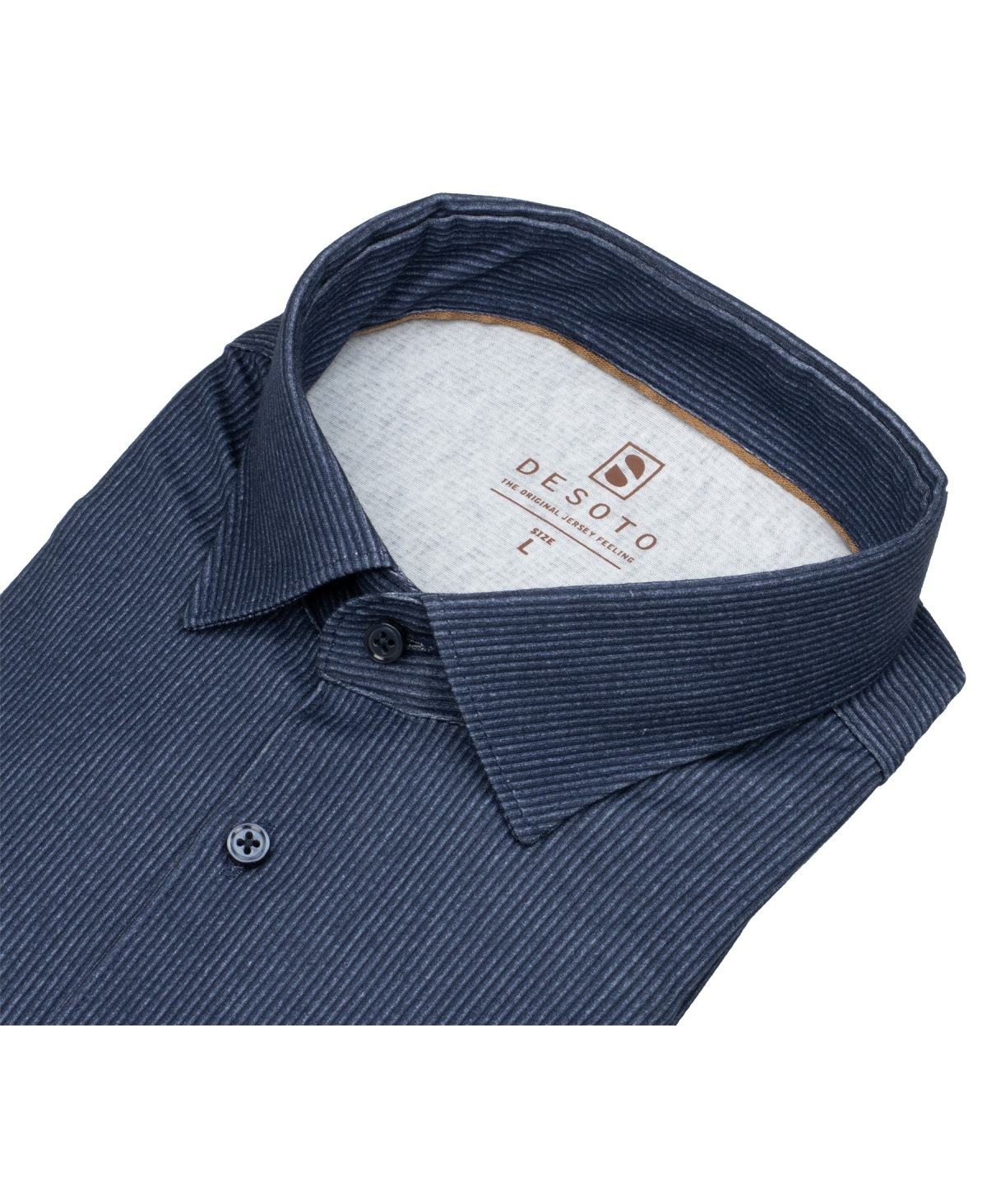 DESOTO Hemd - Slim Fit - Jersey - Struktur - dunkelblau