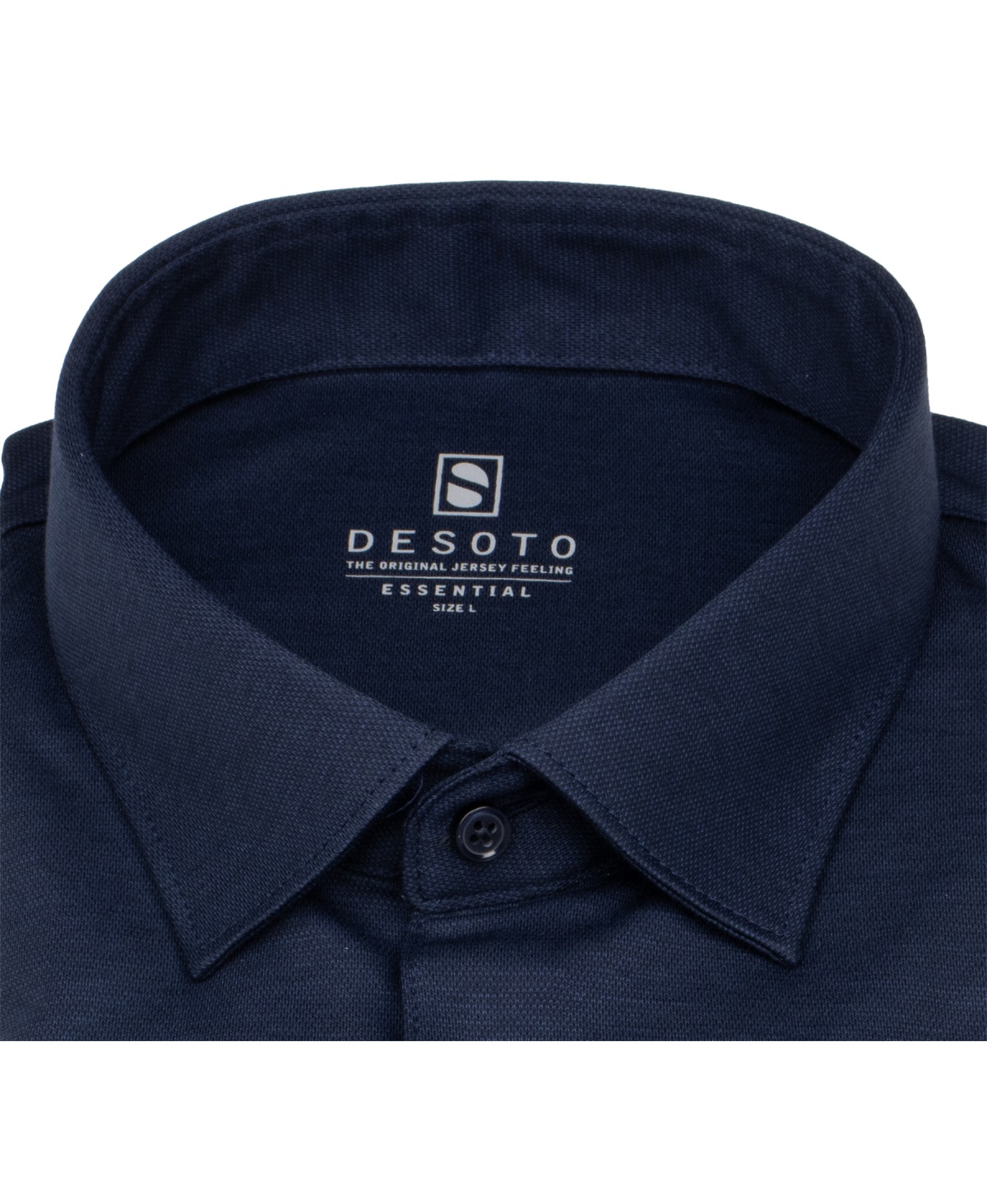 DESOTO Poloshirt Langarm - Slim Fit - Jersey - dunkelblau