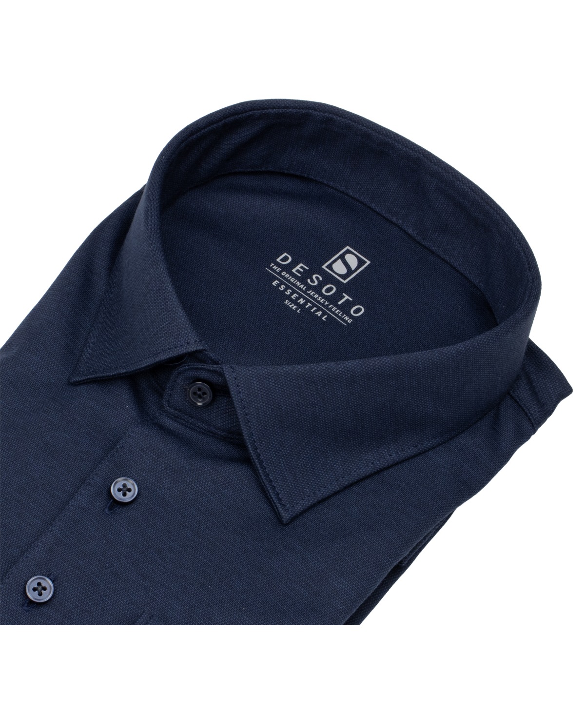 DESOTO Poloshirt Langarm - Slim Fit - Jersey - dunkelblau