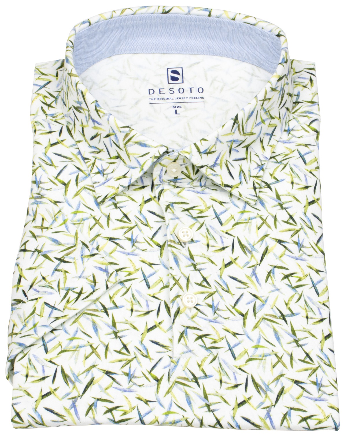 DESOTO Poloshirt - Slim Fit - Jersey - Print - grün / blau
