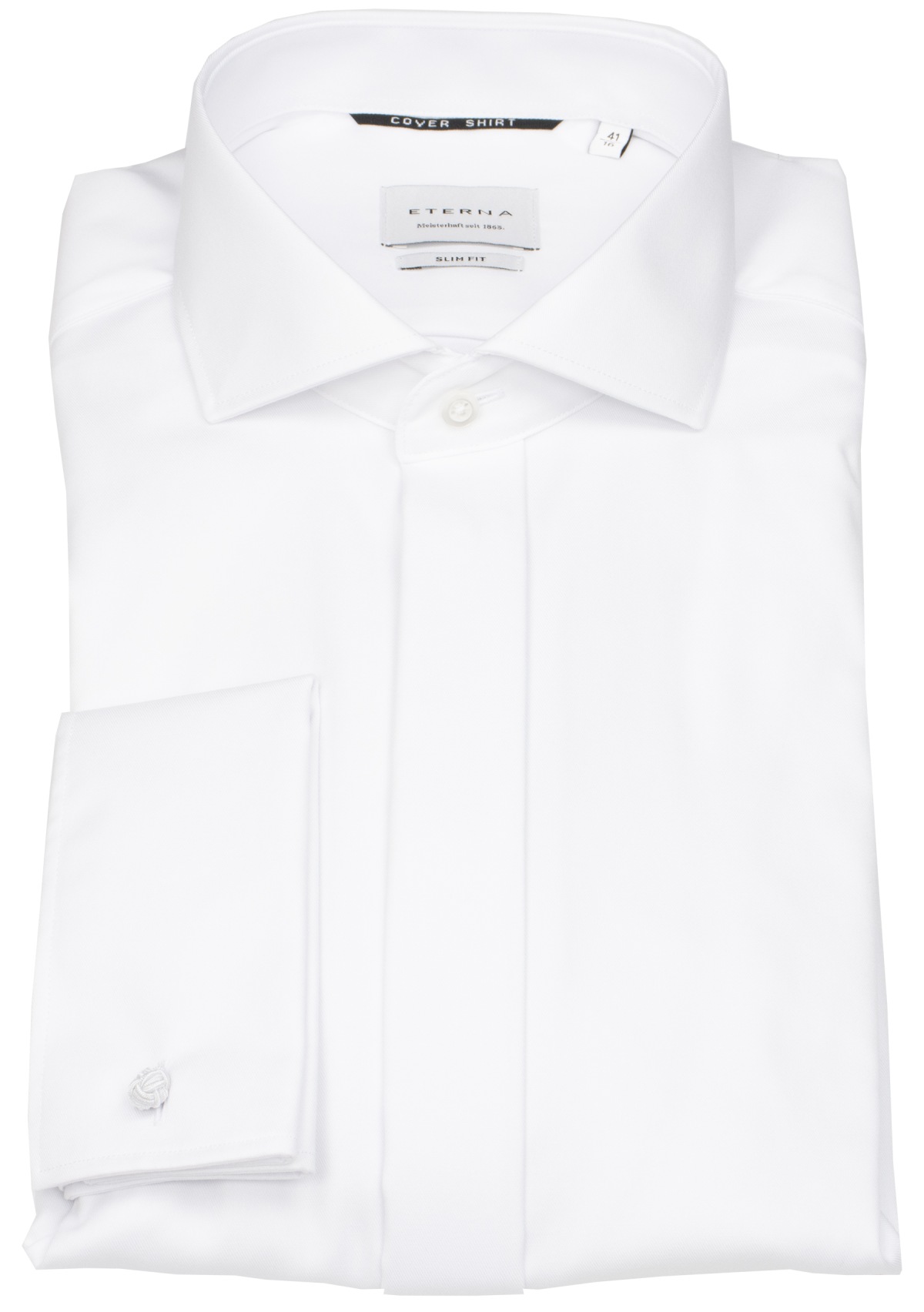 Eterna Galahemd - Slim Fit - Haikragen - Cover Shirt - Umschlagmanschette - weiß