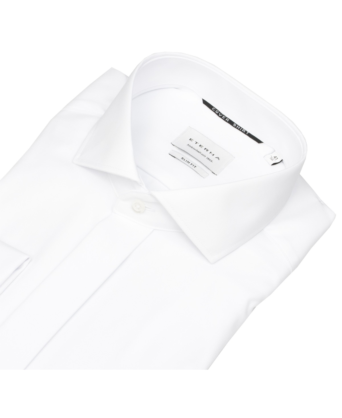 Eterna Galahemd - Slim Fit - Haikragen - Cover Shirt - Umschlagmanschette - weiß
