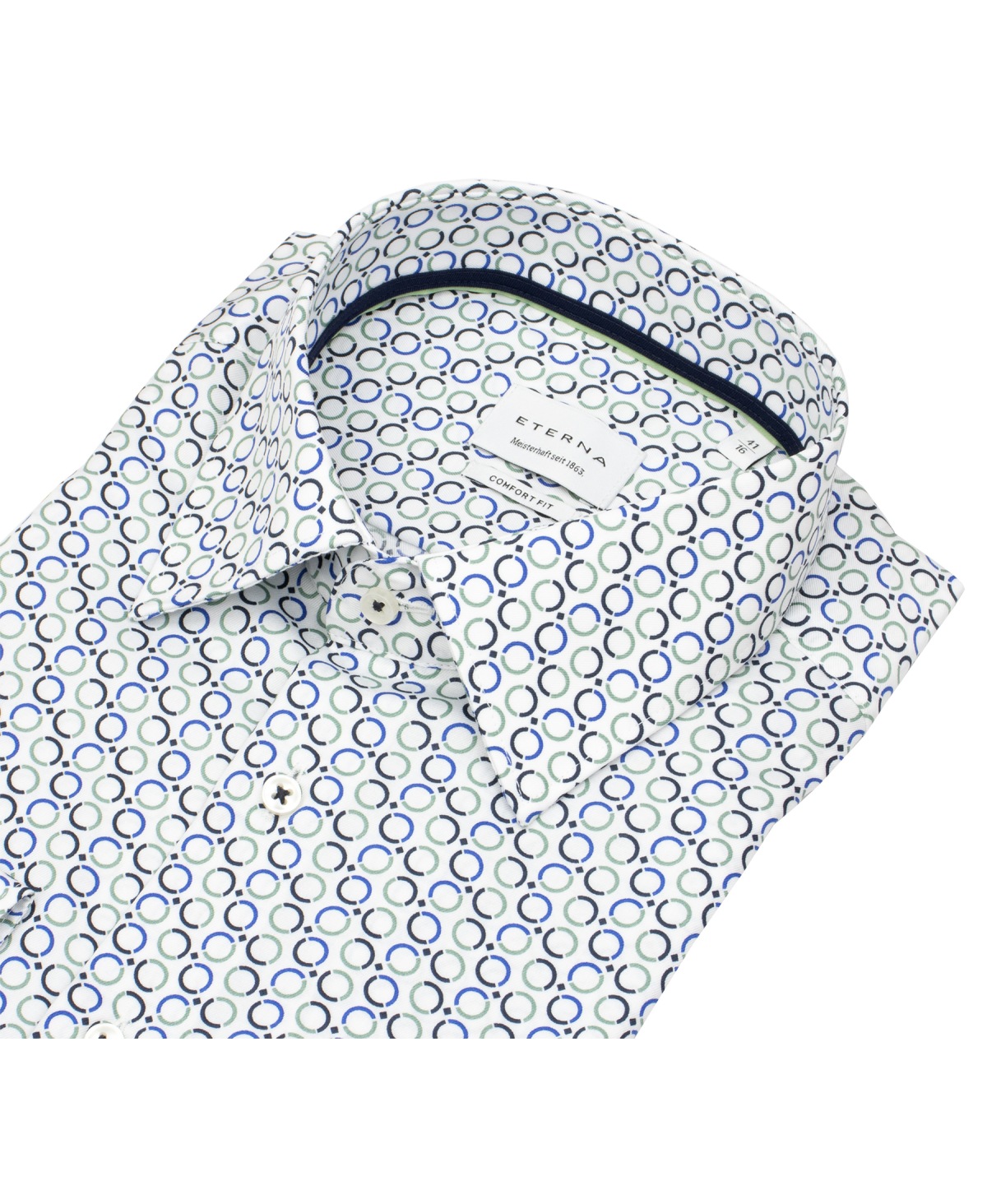 Eterna Hemd - Comfort Fit - Kreise - blau / grün - extra langer 68cm Arm - ohne OVP