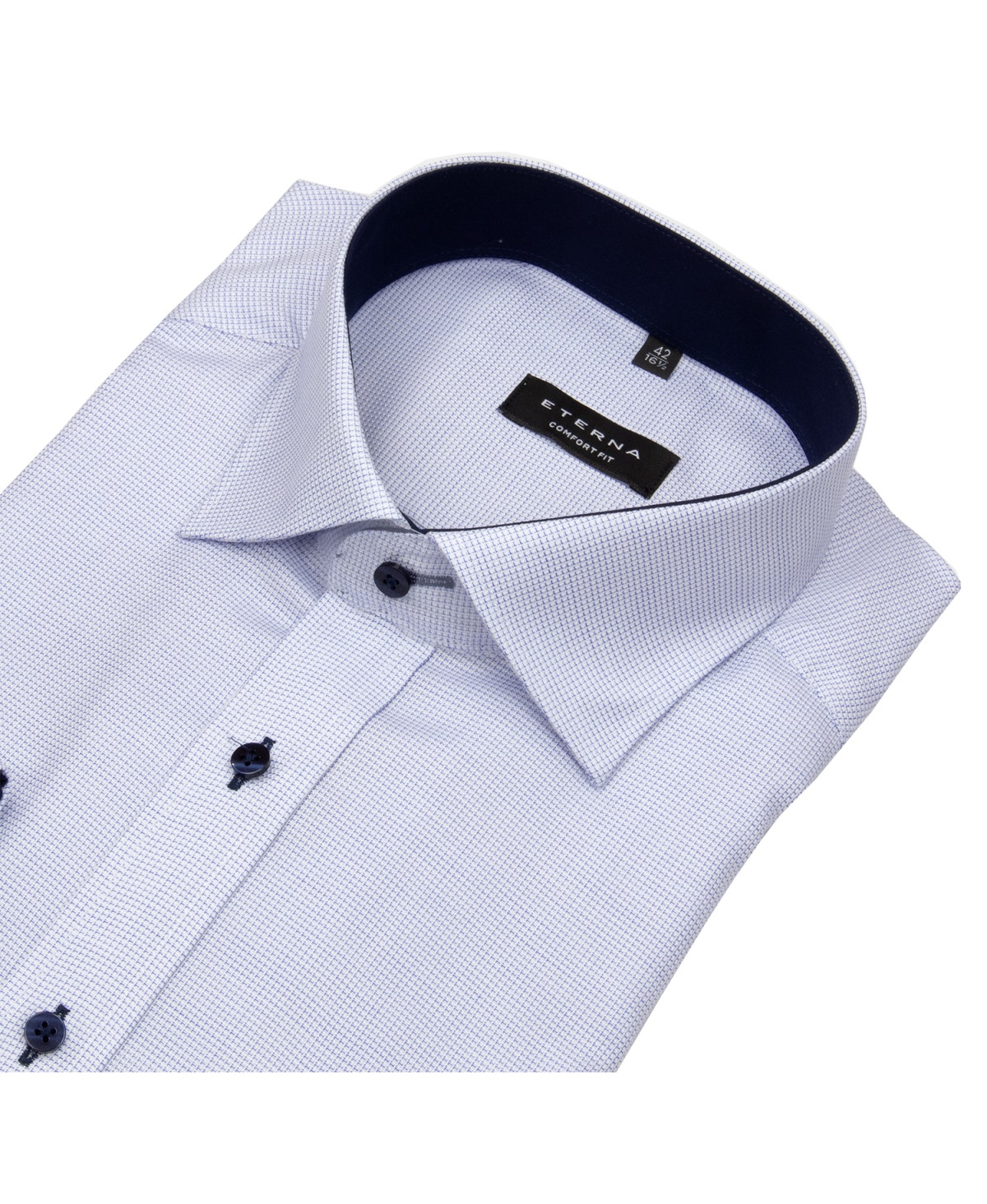 Eterna Hemd - Comfort Fit - sehr fein kariert - hellblau / weiß - ohne OVP