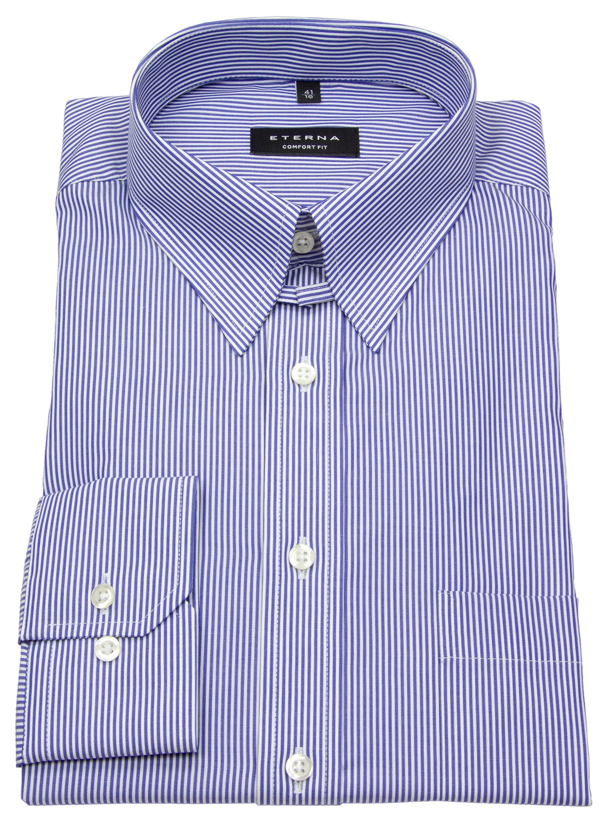 Eterna Hemd - Comfort Fit - Tabkragen - blau / weiß - ohne OVP